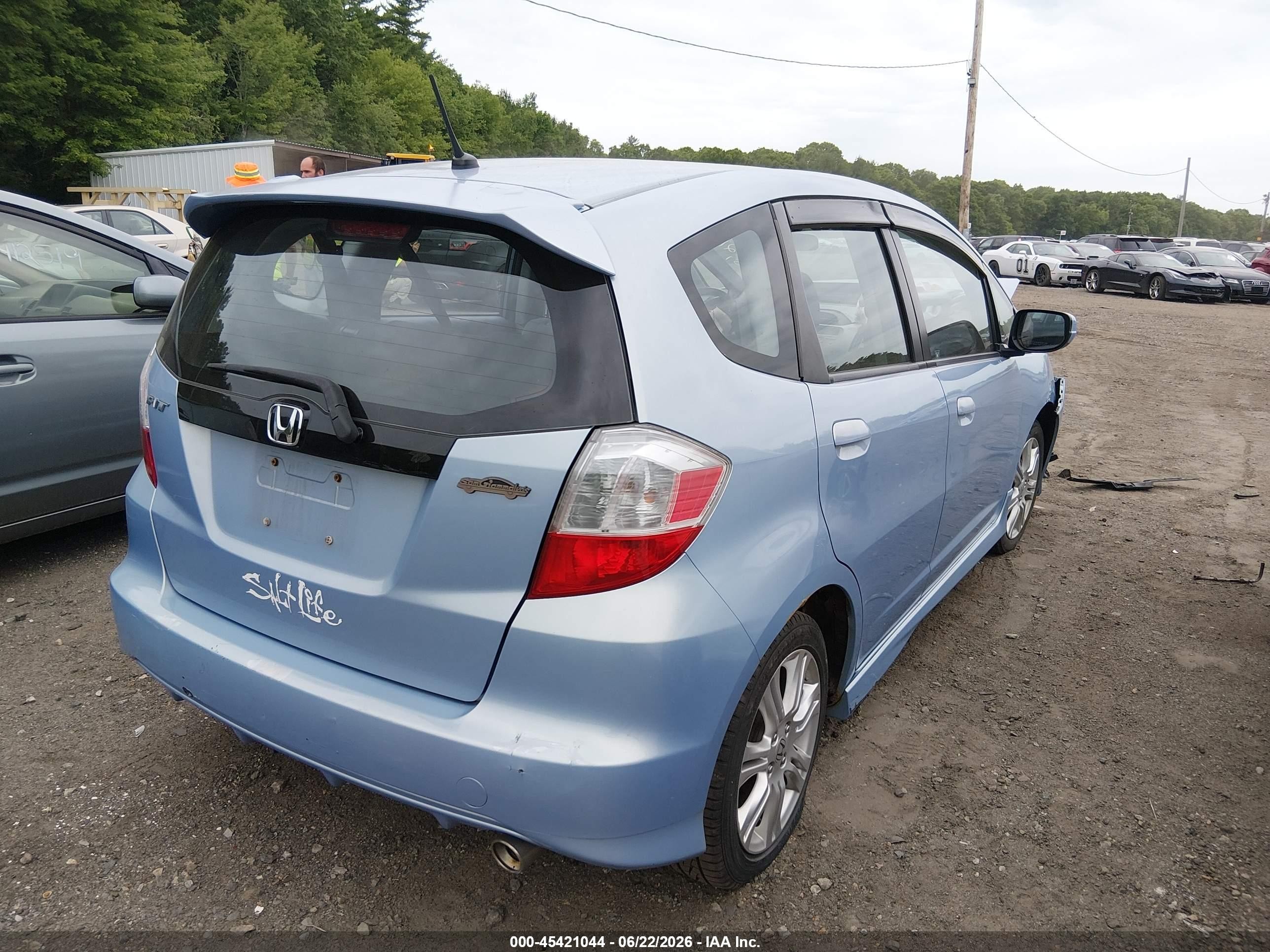 2009 Honda Fit Sport Light Blue vin: JHMGE88409S017242