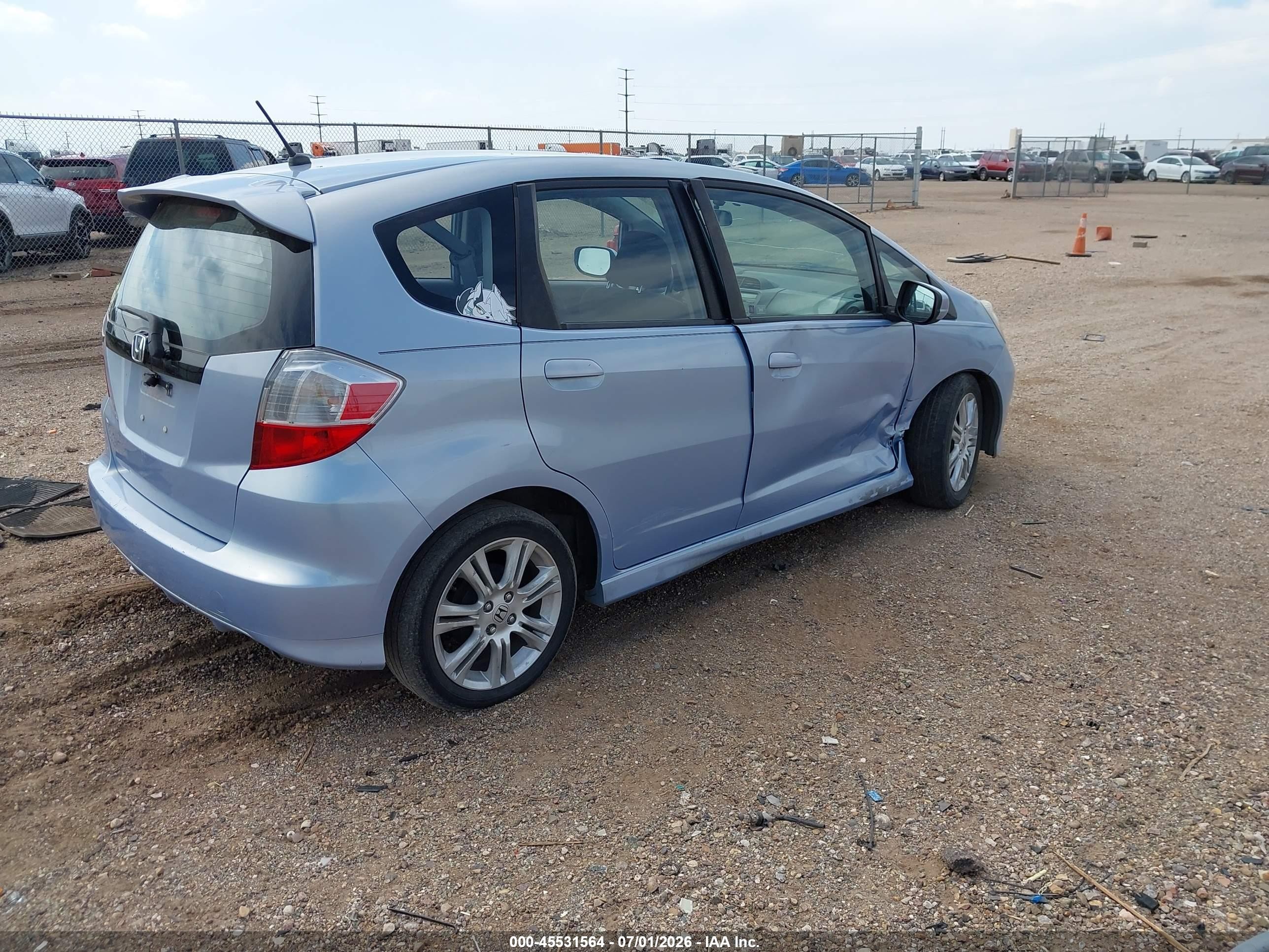 2009 Honda Fit Sport Blue vin: JHMGE88409S051844