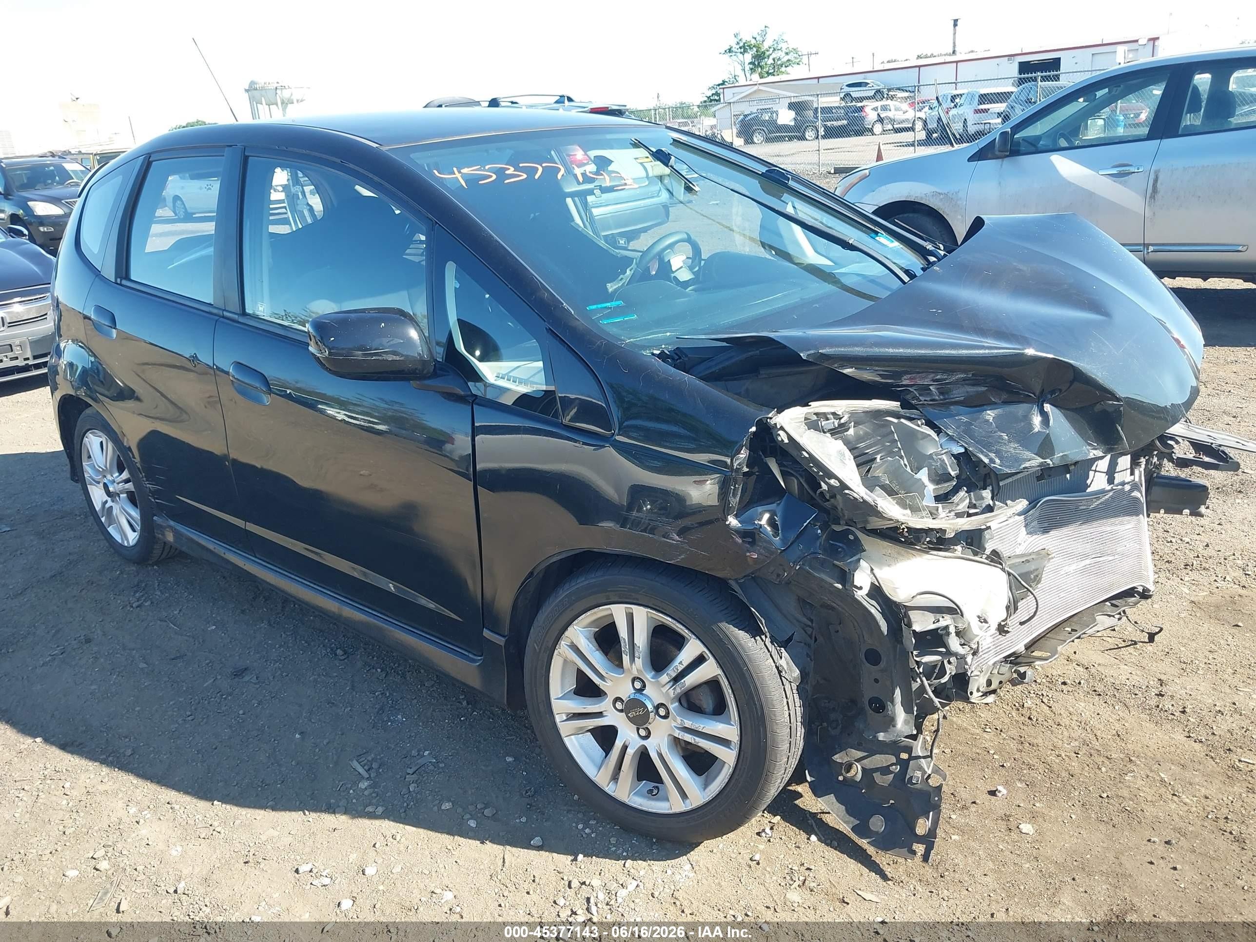 2009 Honda Fit Sport Black vin: JHMGE88419S048158