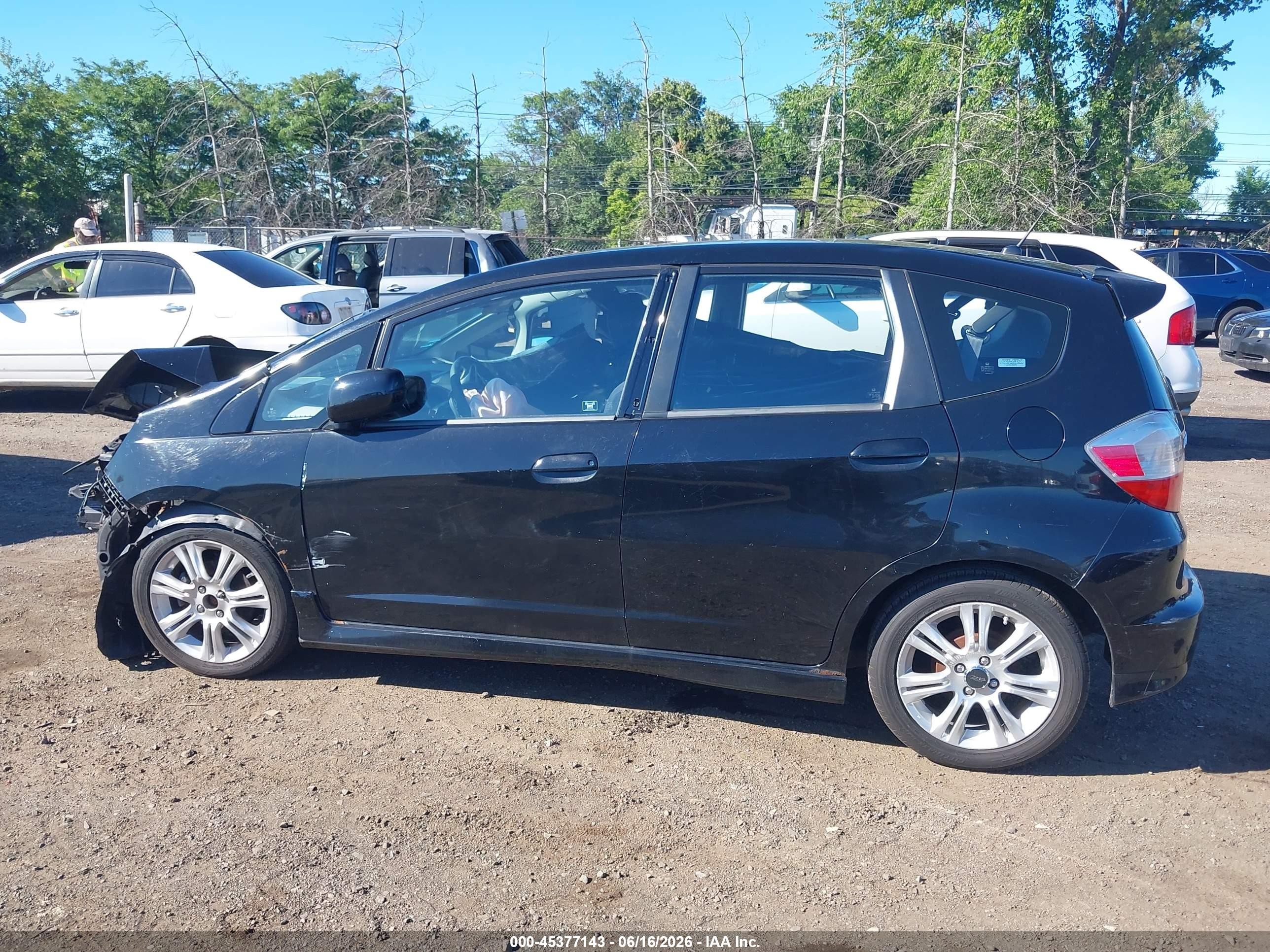 2009 Honda Fit Sport Black vin: JHMGE88419S048158