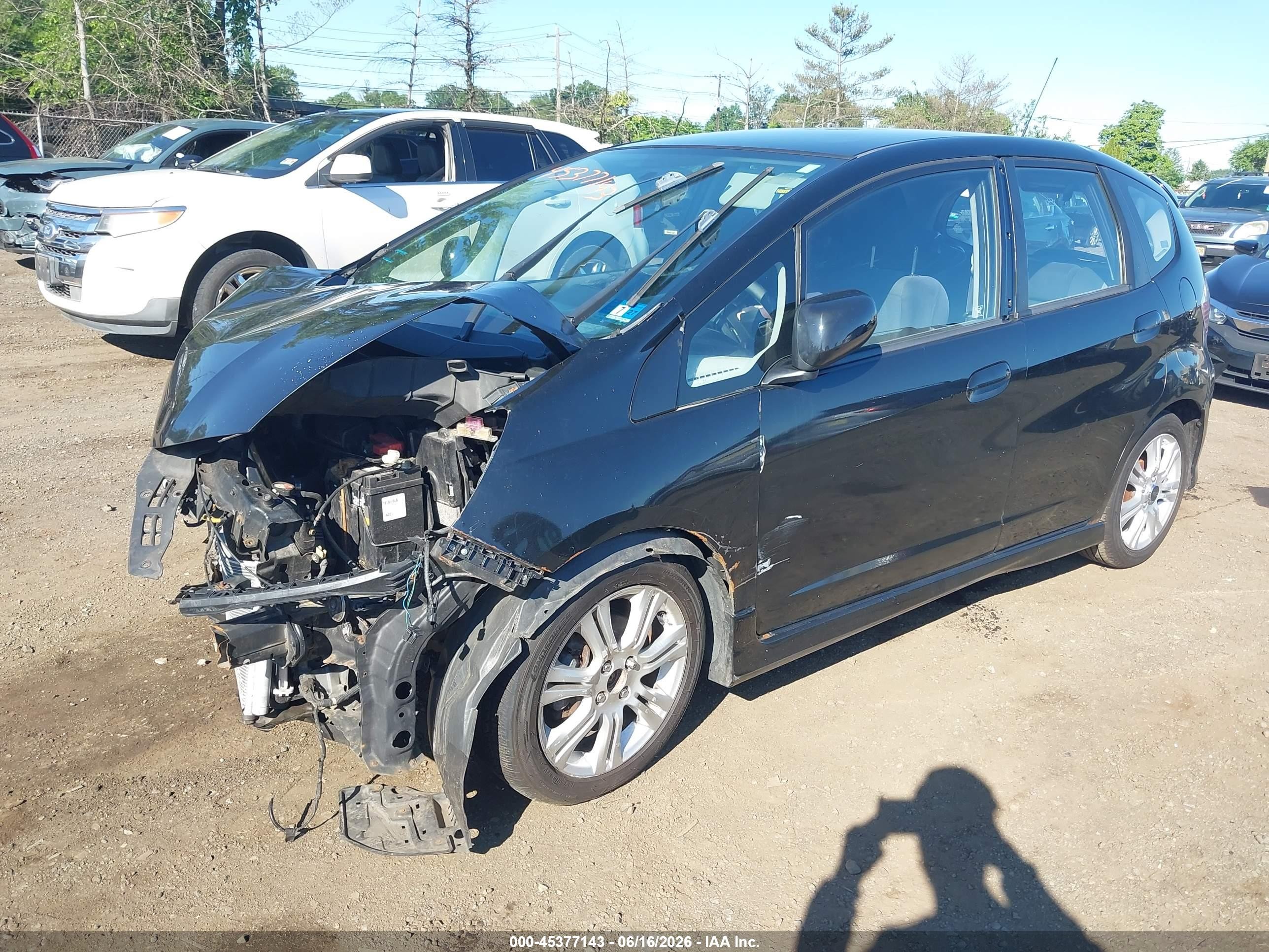 2009 Honda Fit Sport Black vin: JHMGE88419S048158