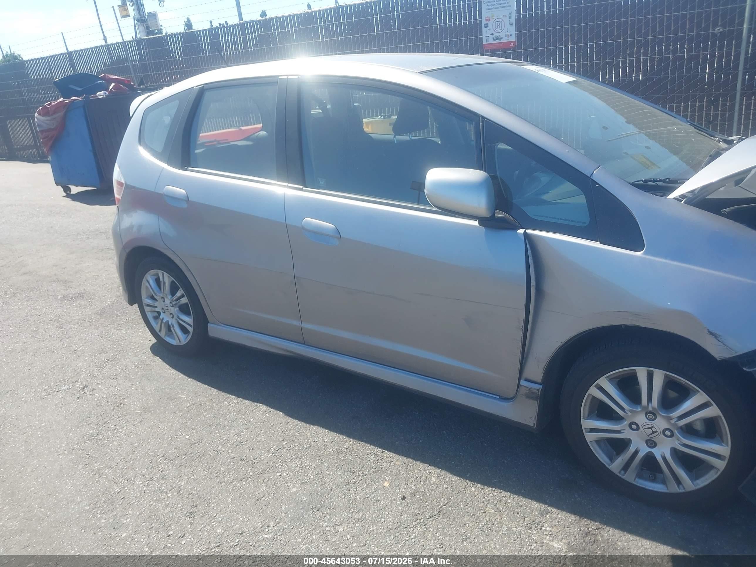 2009 Honda Fit Sport Gray vin: JHMGE88439S072087