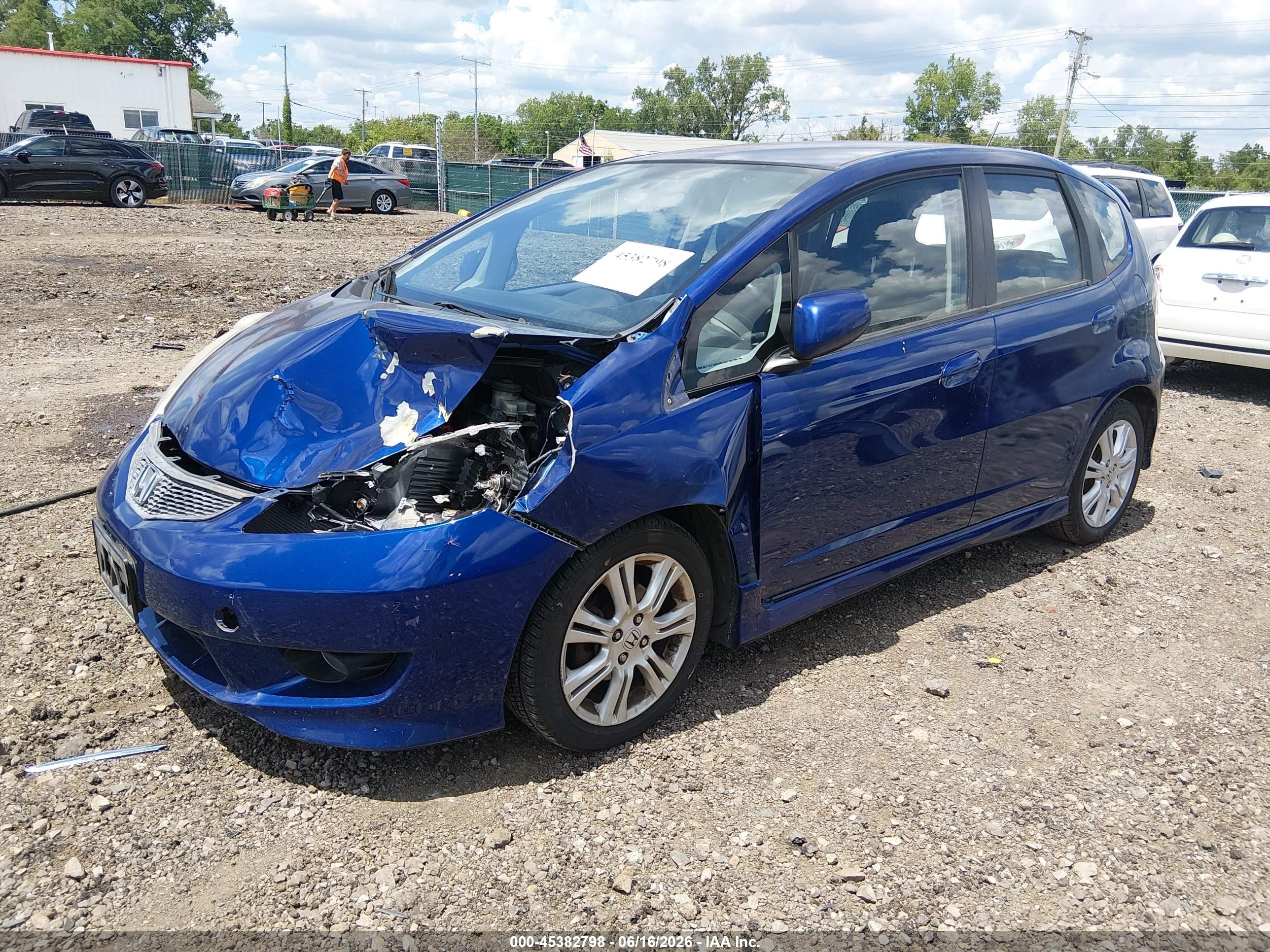 2009 Honda Fit Sport Blue vin: JHMGE88449S047523