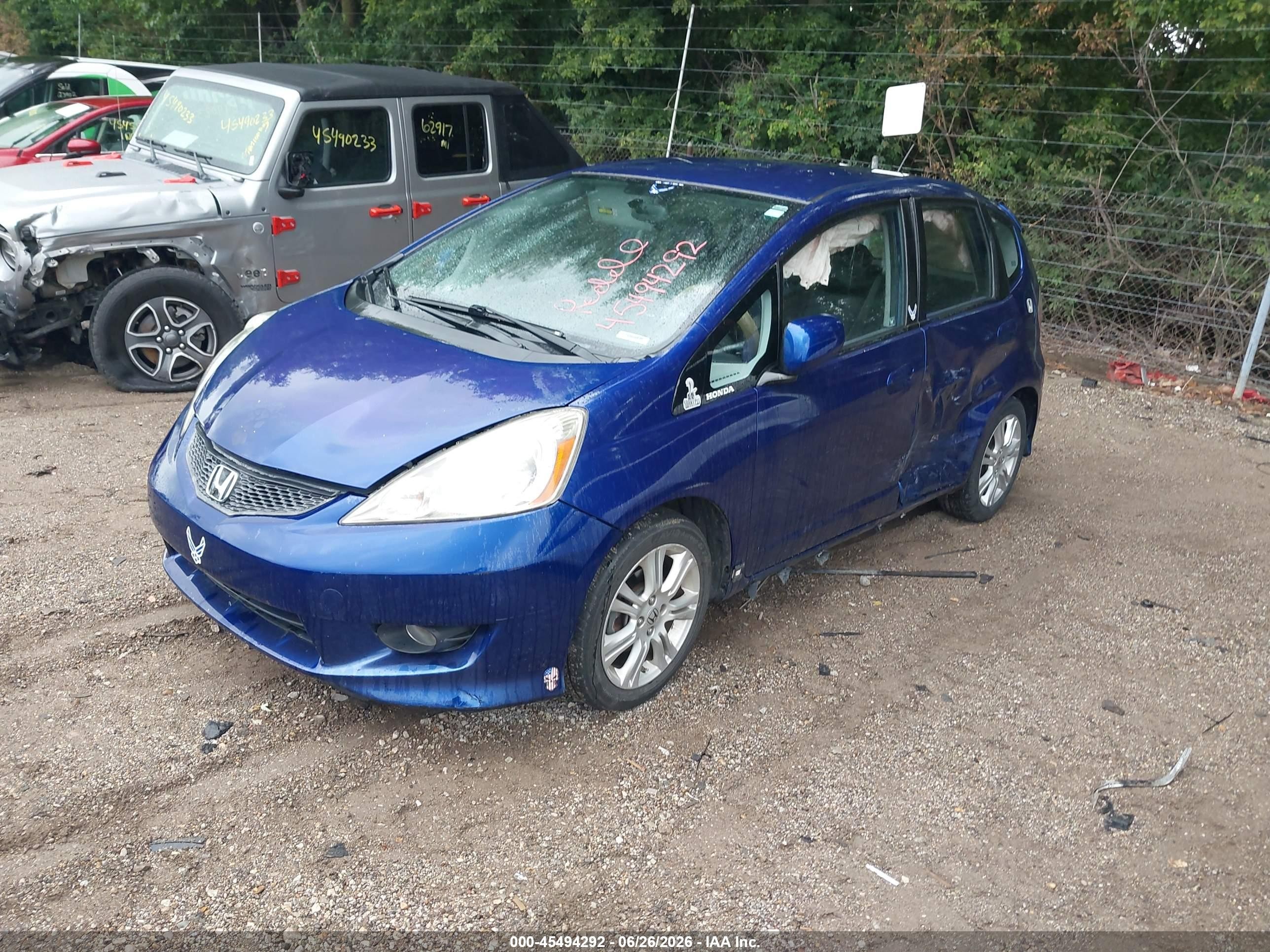2009 Honda Fit Sport Blue vin: JHMGE88459S070714