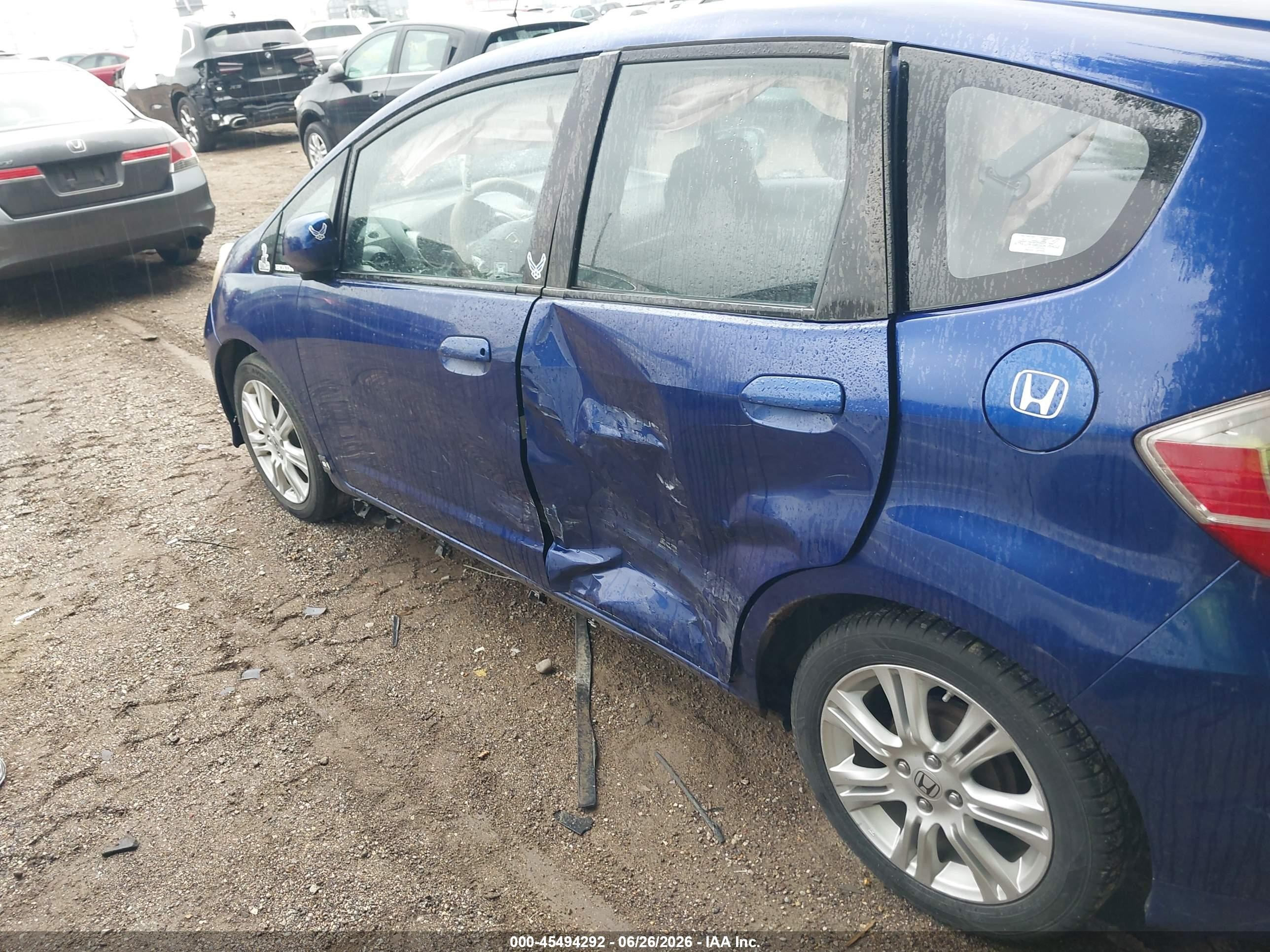 2009 Honda Fit Sport Blue vin: JHMGE88459S070714