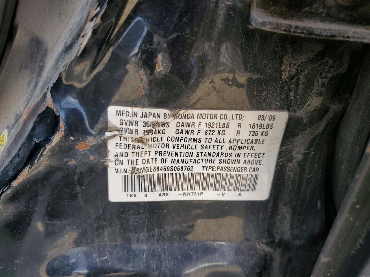 2009 Honda Fit Sport Черный vin: JHMGE88469S068762