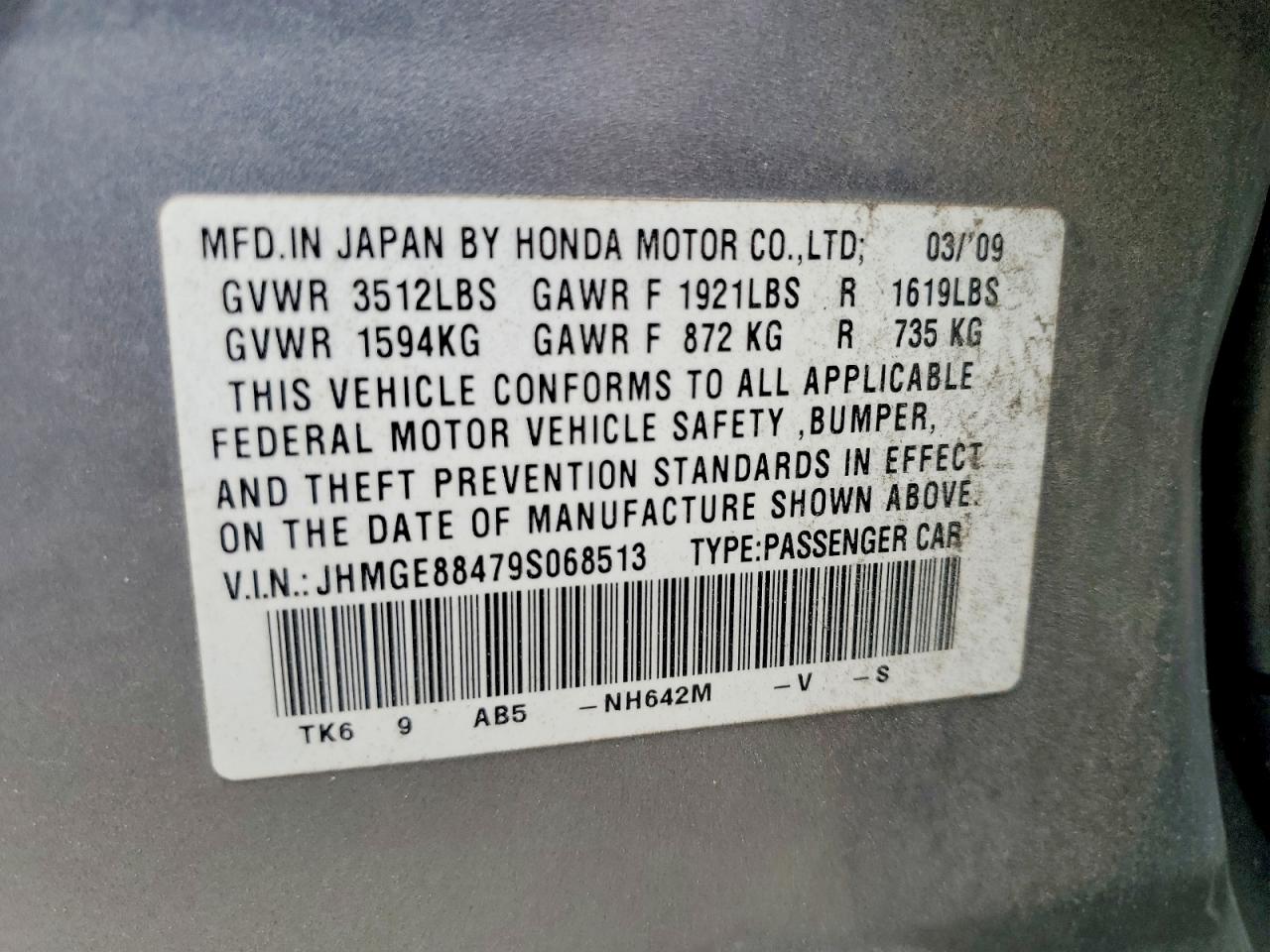 2009 Honda Fit Sport Silver vin: JHMGE88479S068513