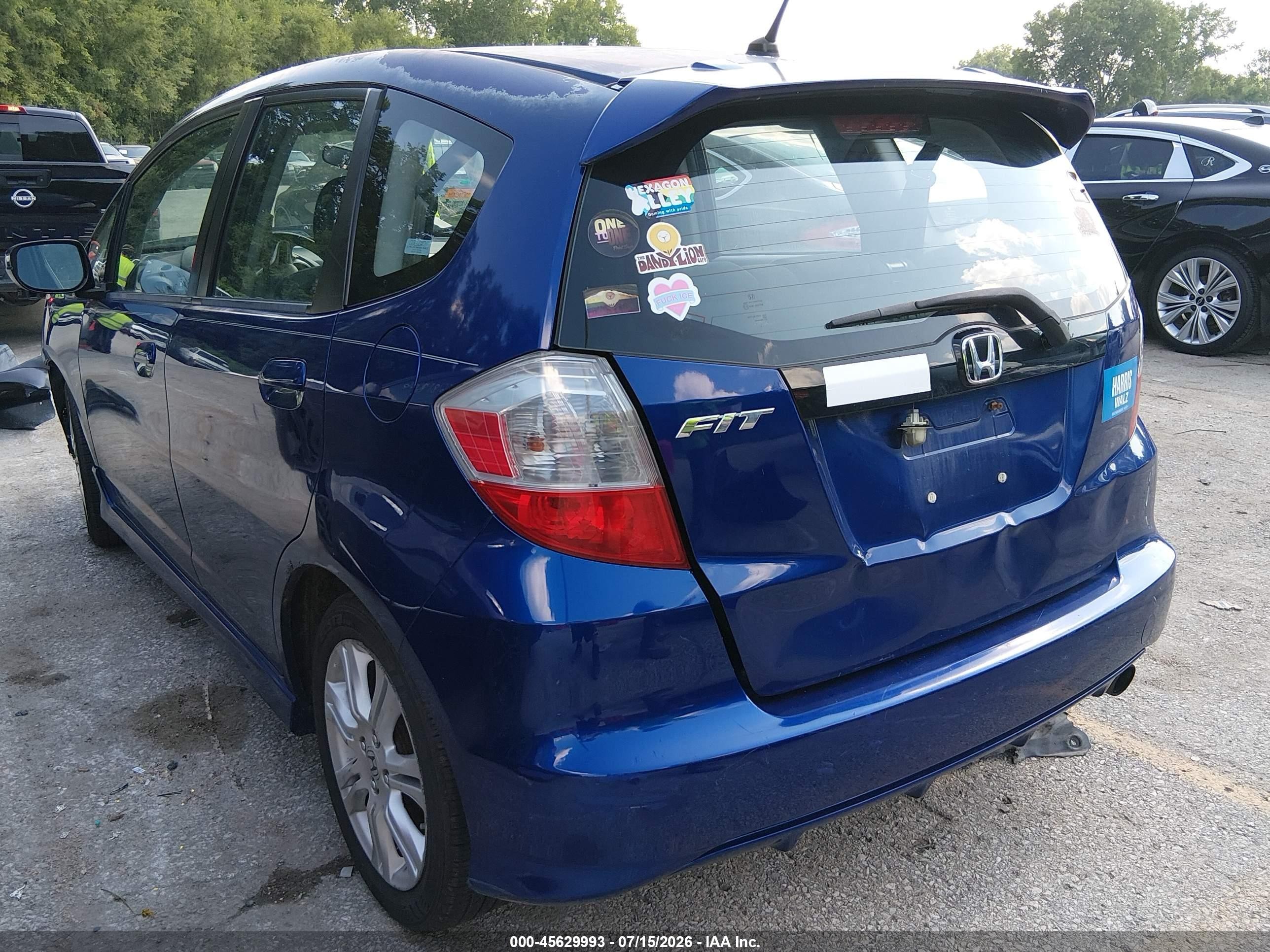 2009 Honda Fit Sport Blue vin: JHMGE88489S064227