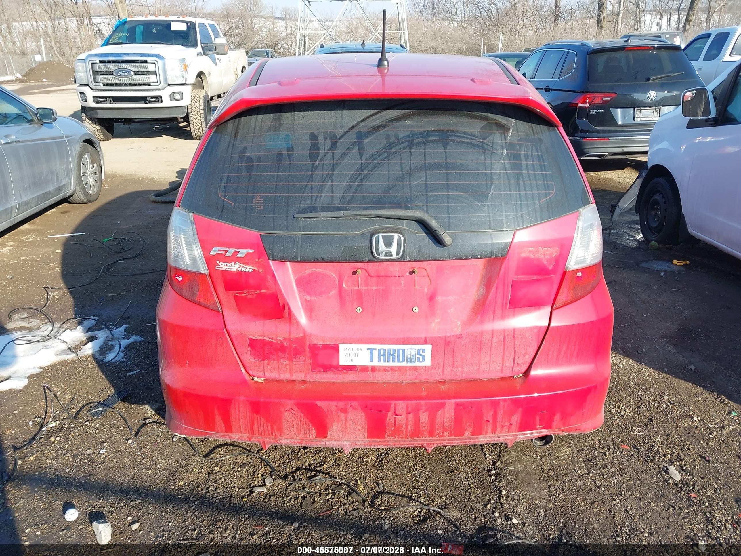 2009 Honda Fit Sport Red vin: JHMGE88499S069176