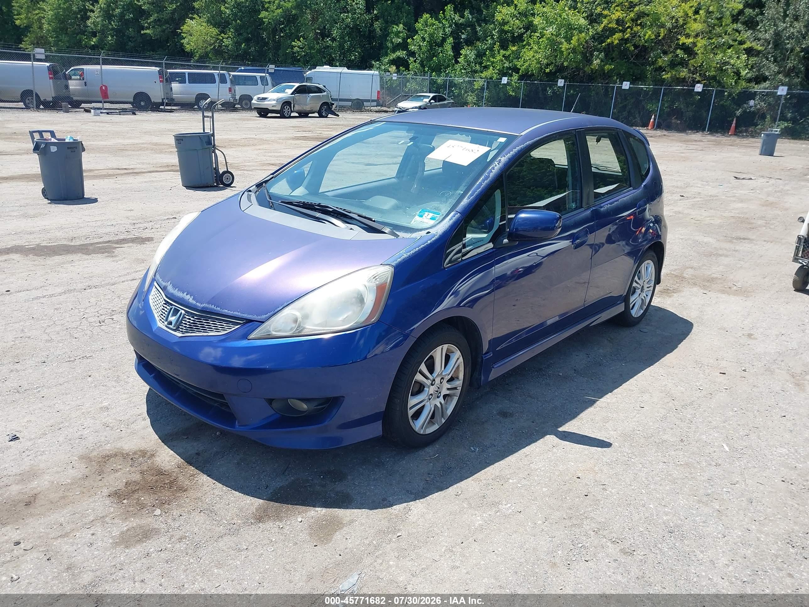 2009 Honda Fit Sport Blue vin: JHMGE884X9S021282