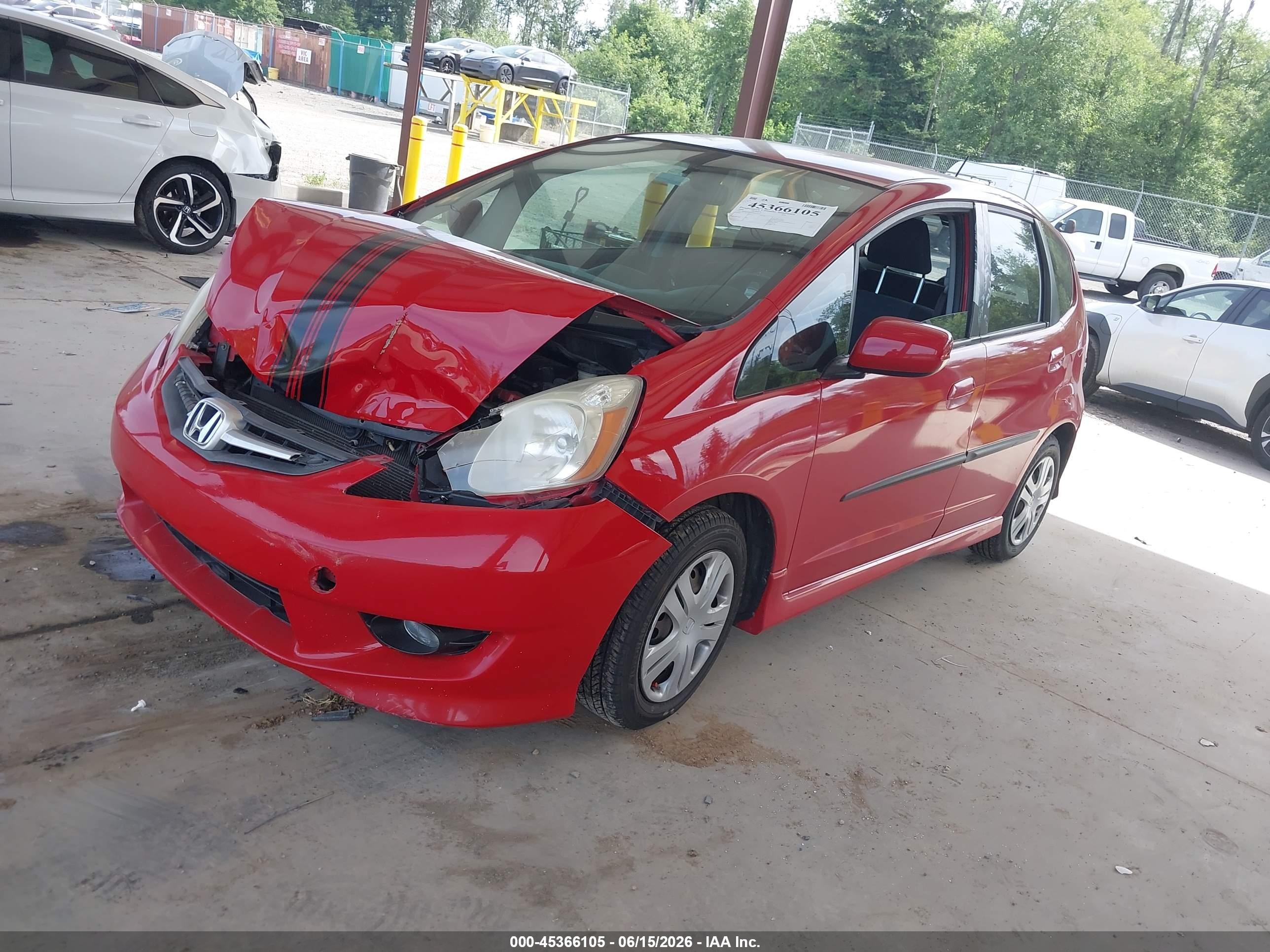 2009 Honda Fit Sport Красный vin: JHMGE884X9S053214