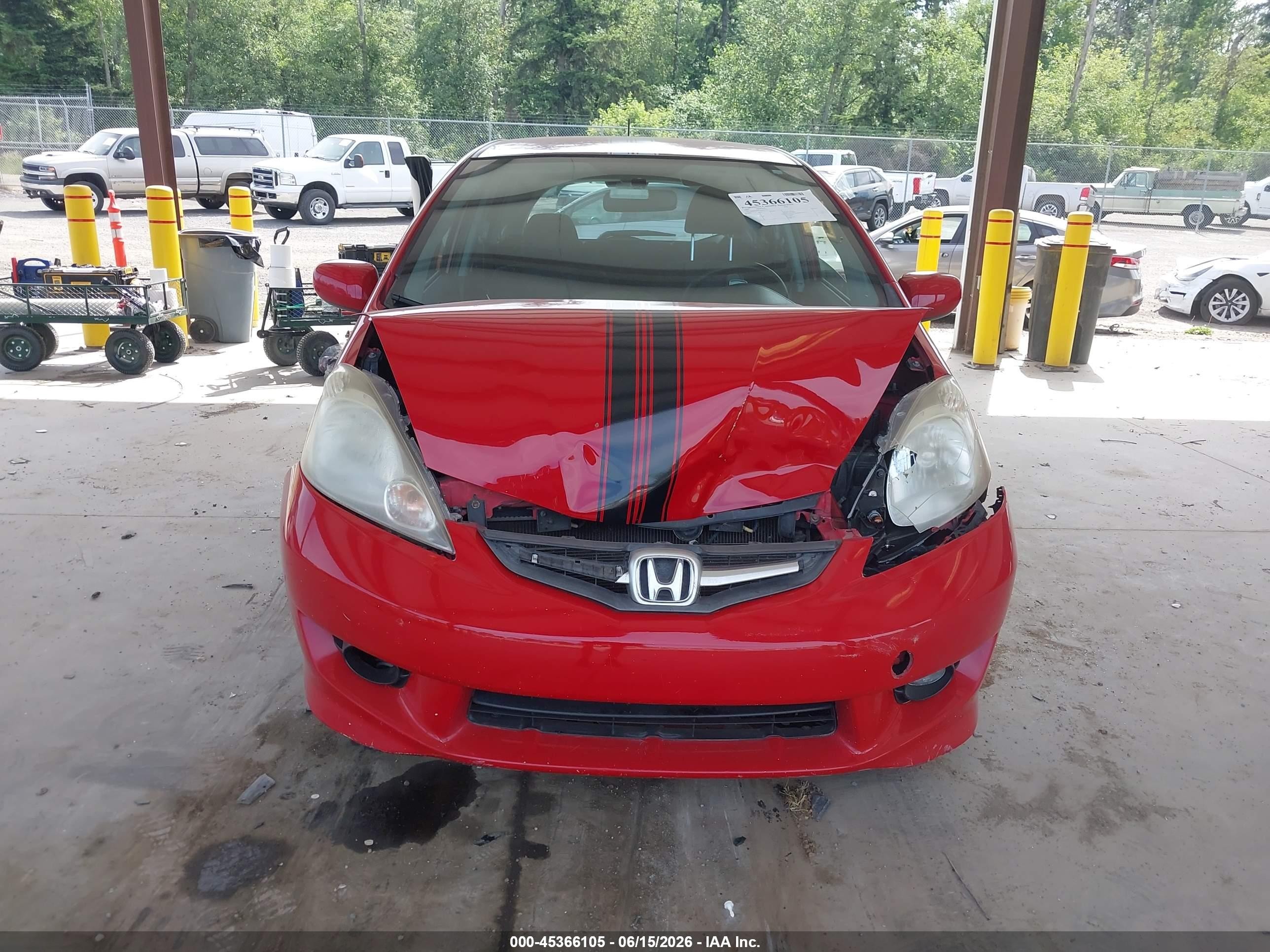2009 Honda Fit Sport Красный vin: JHMGE884X9S053214