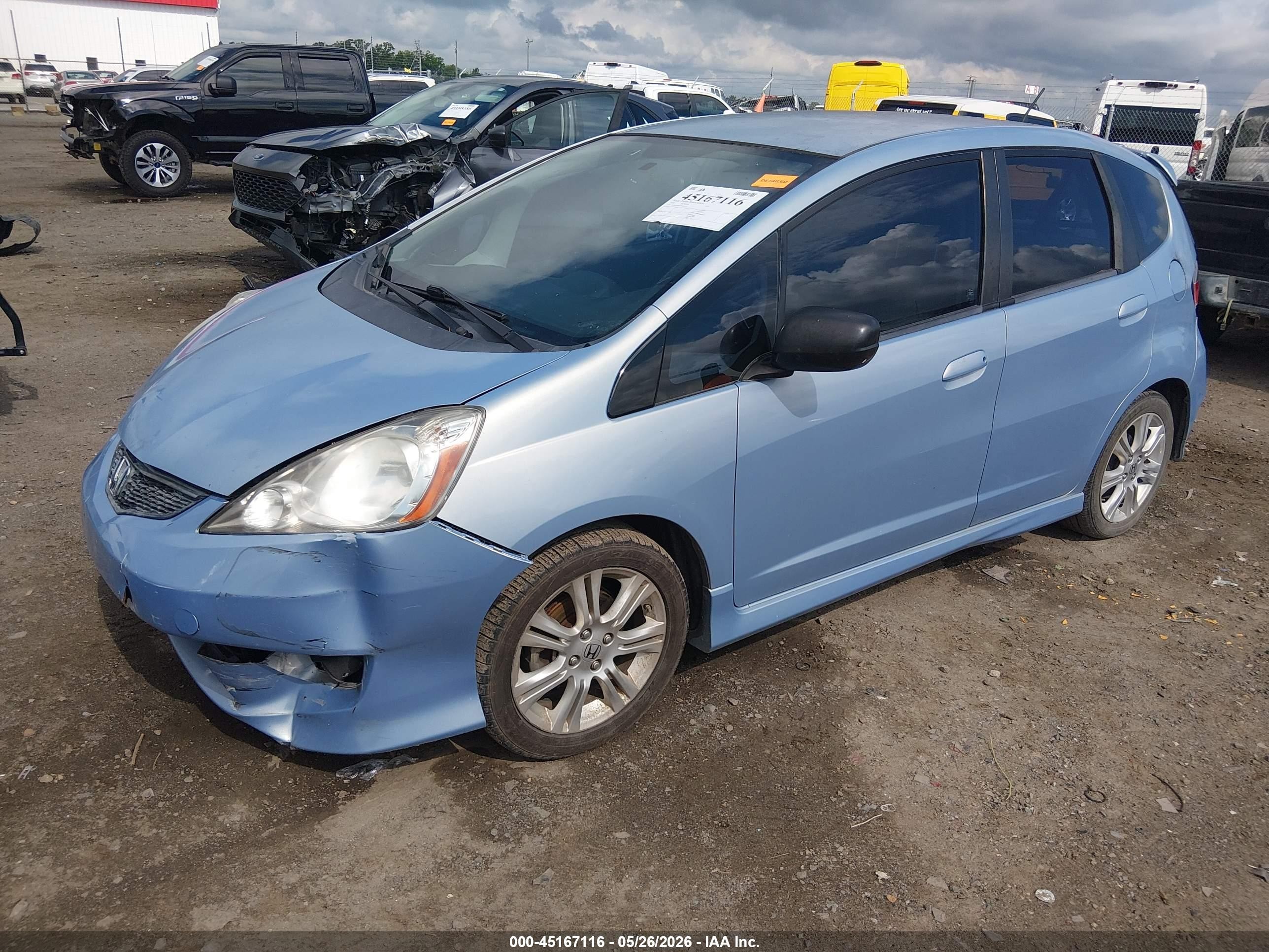 2009 Honda Fit Sport Light Blue vin: JHMGE88659S060119