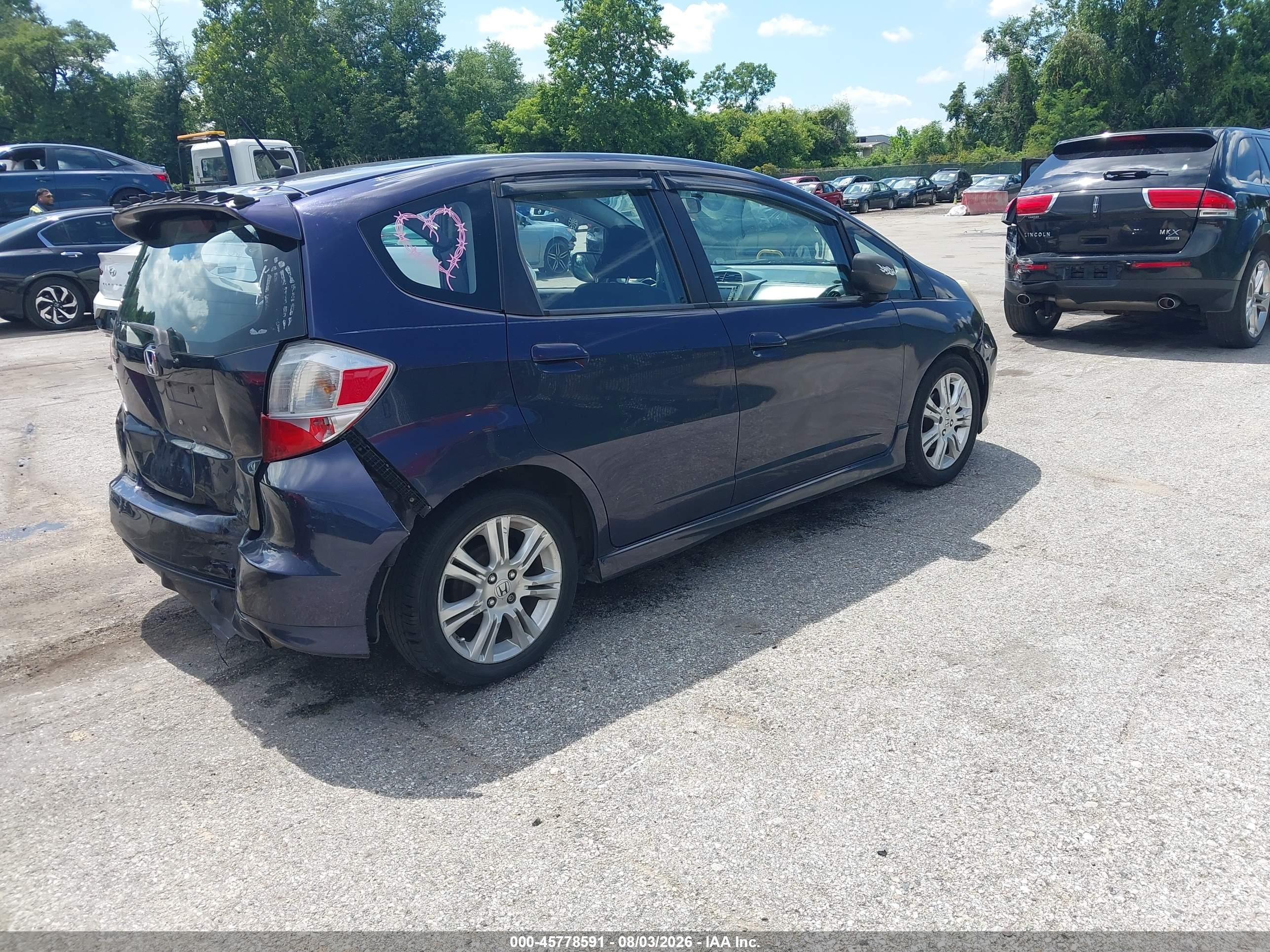 2009 Honda Fit Sport Purple vin: JHMGE88669S073638