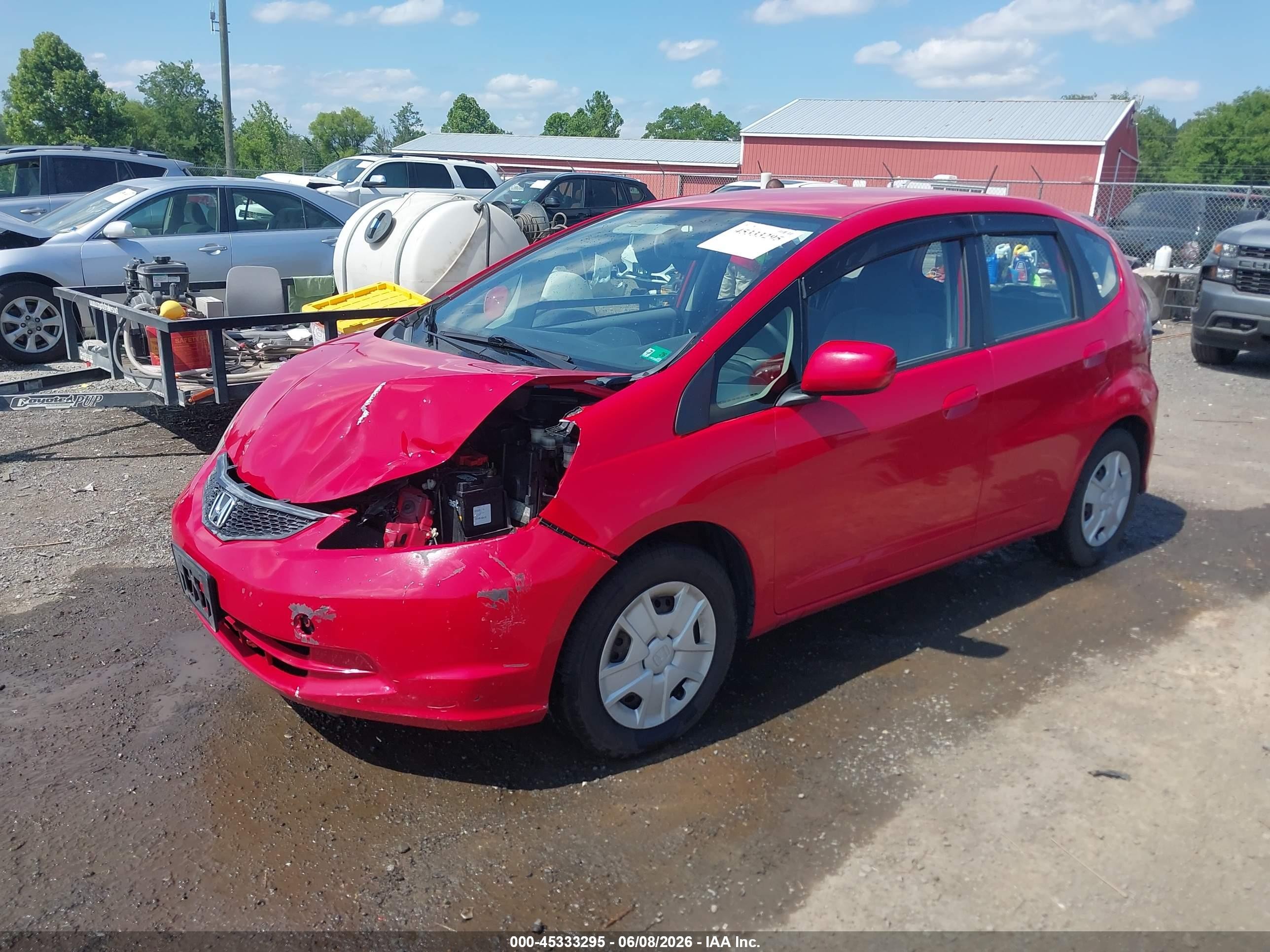 2013 Honda Fit   Red vin: JHMGE8G39DC067360