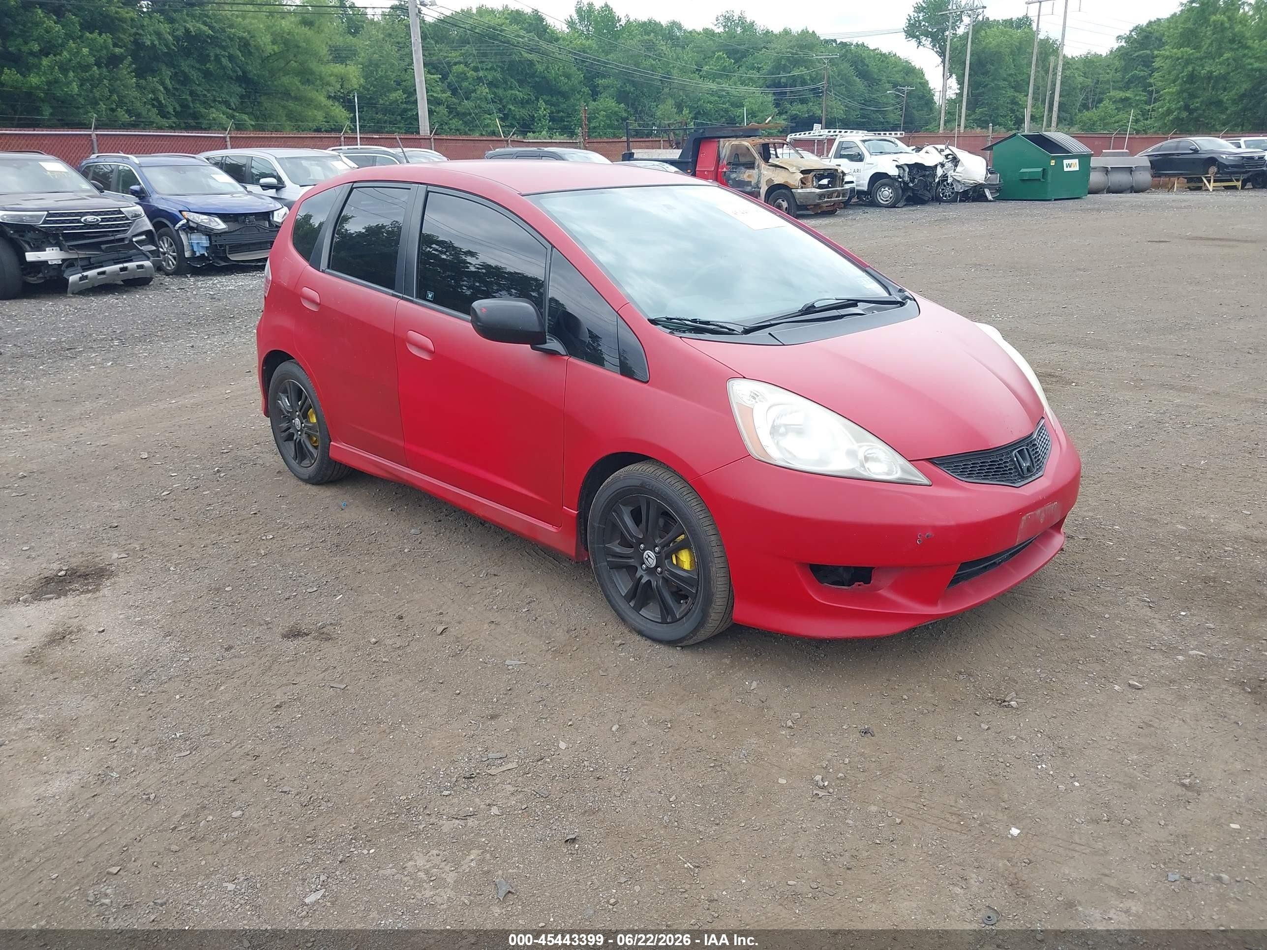 2010 Honda Fit Sport Red vin: JHMGE8G49AC007518