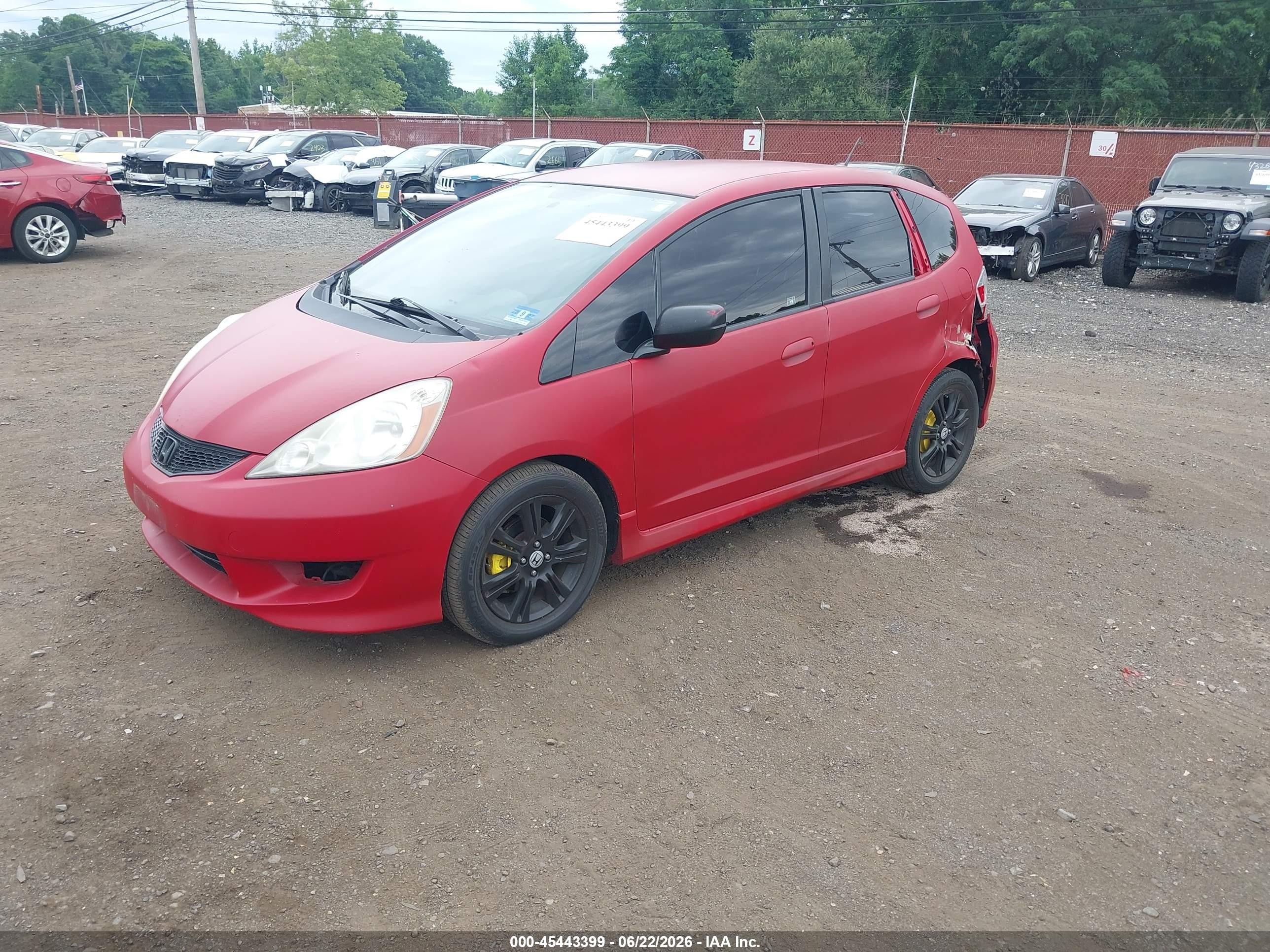 2010 Honda Fit Sport Red vin: JHMGE8G49AC007518
