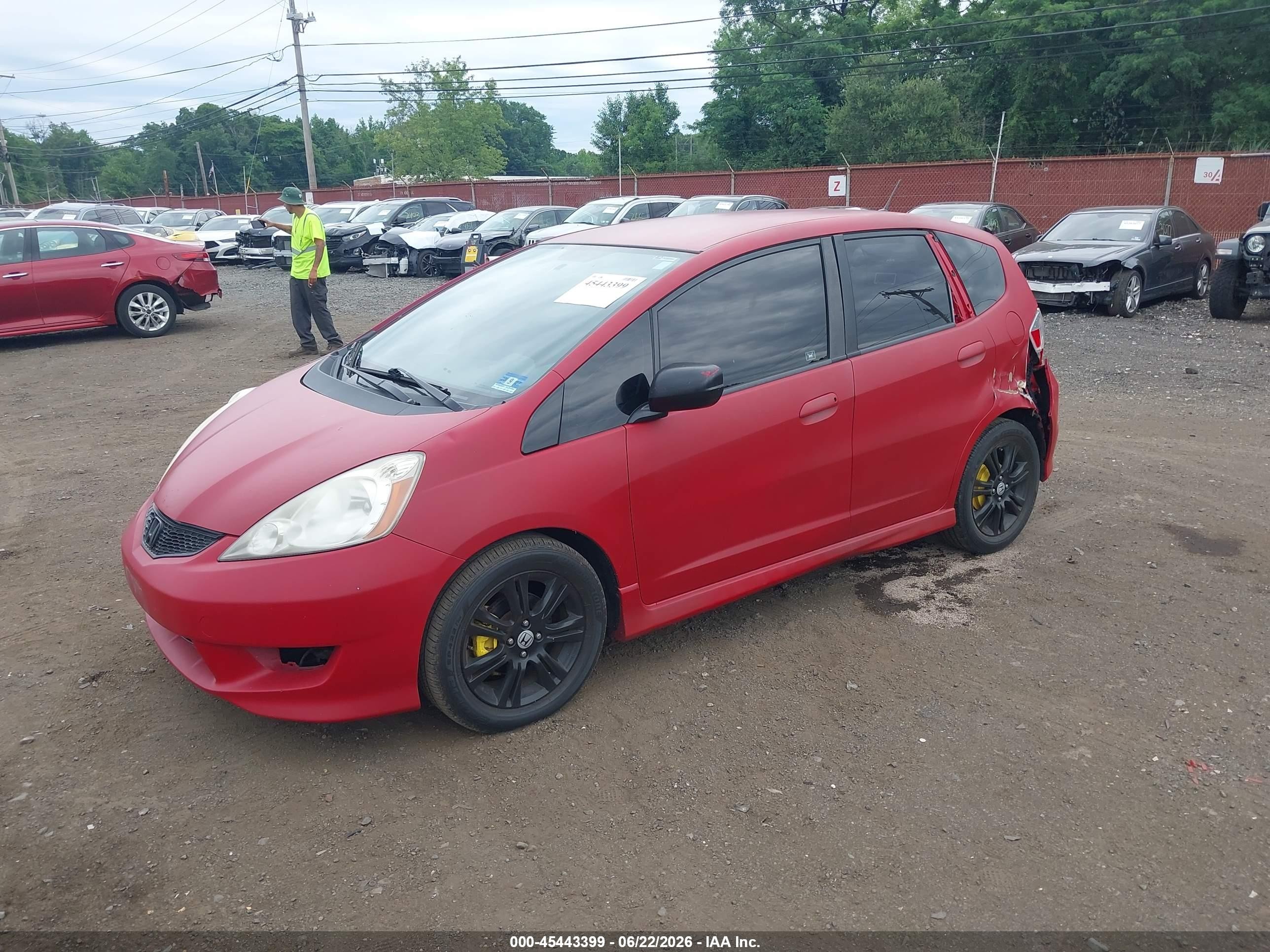 2010 Honda Fit Sport Red vin: JHMGE8G49AC007518