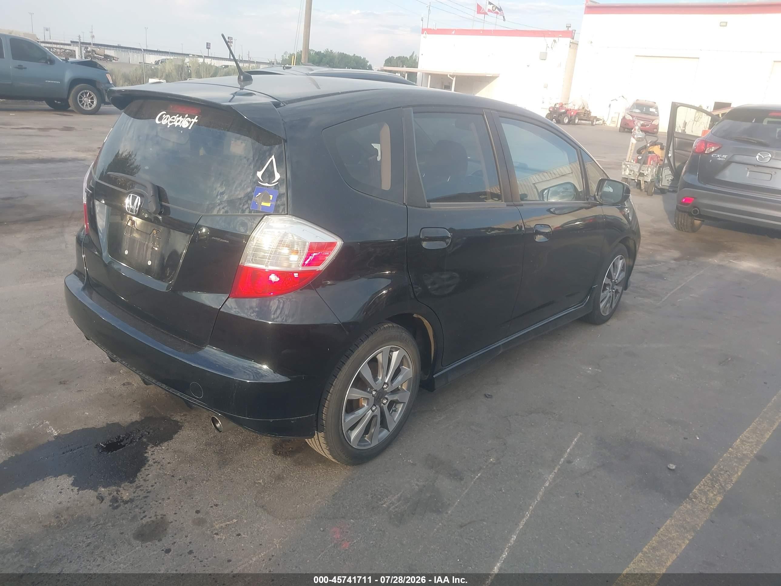 2012 Honda Fit Sport Black vin: JHMGE8G59CS006371