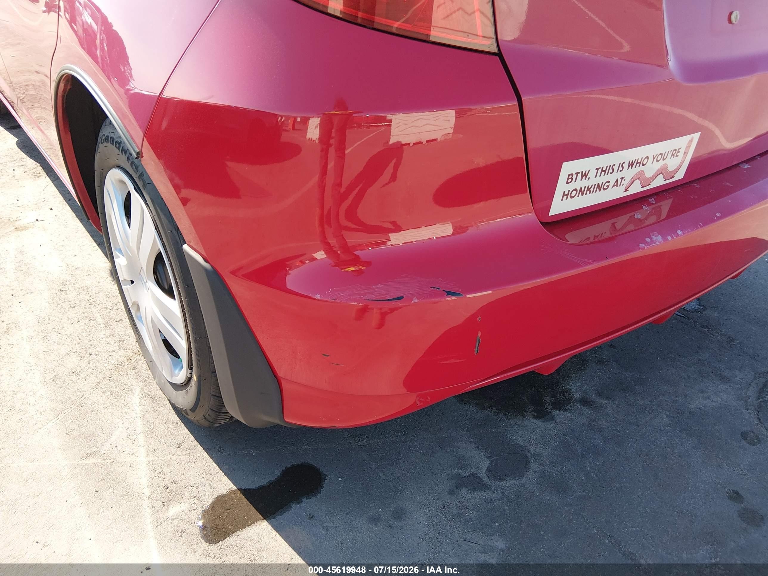 2010 Honda Fit   Красный vin: JHMGE8H25AS005848