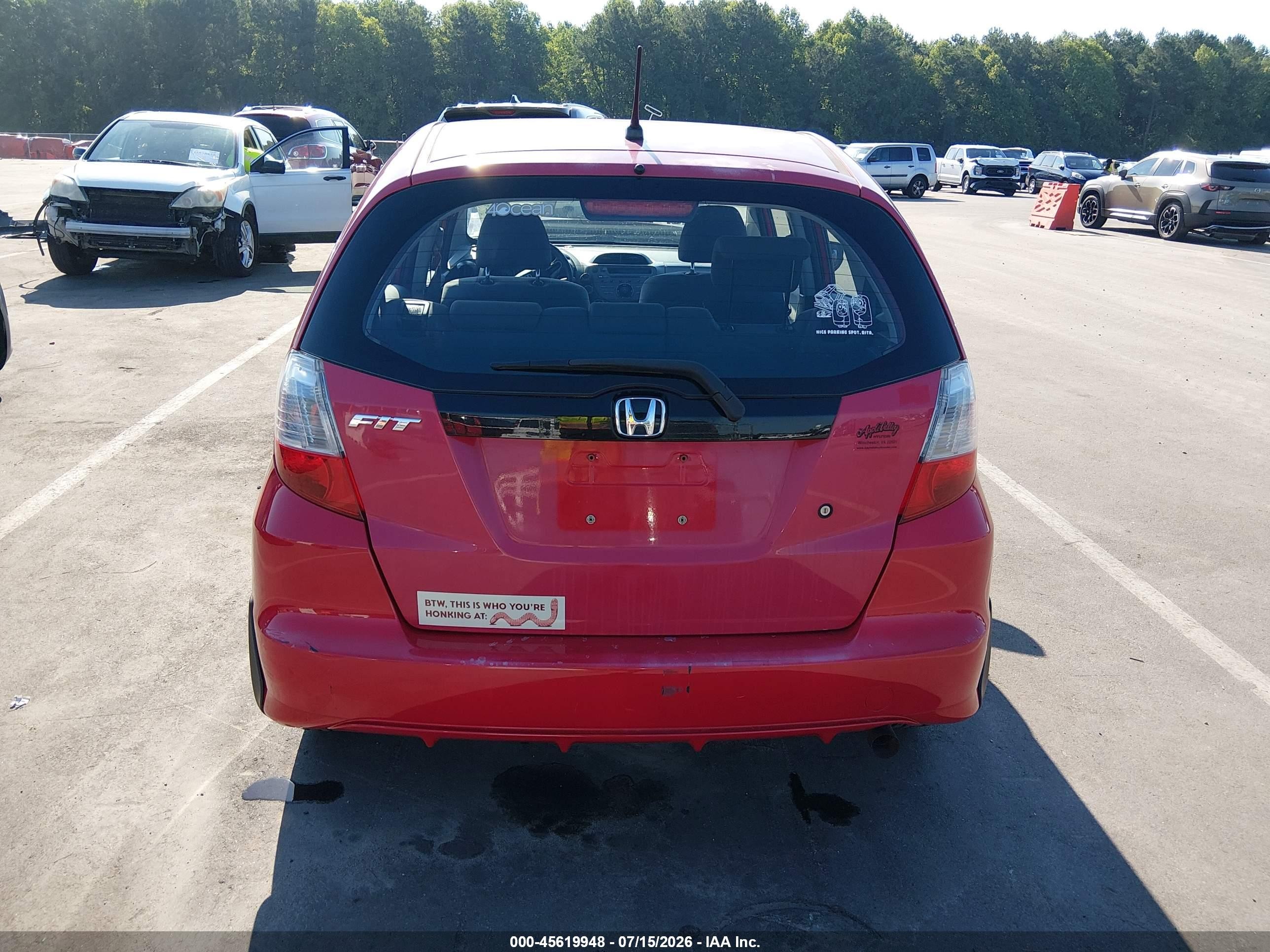 2010 Honda Fit   Красный vin: JHMGE8H25AS005848