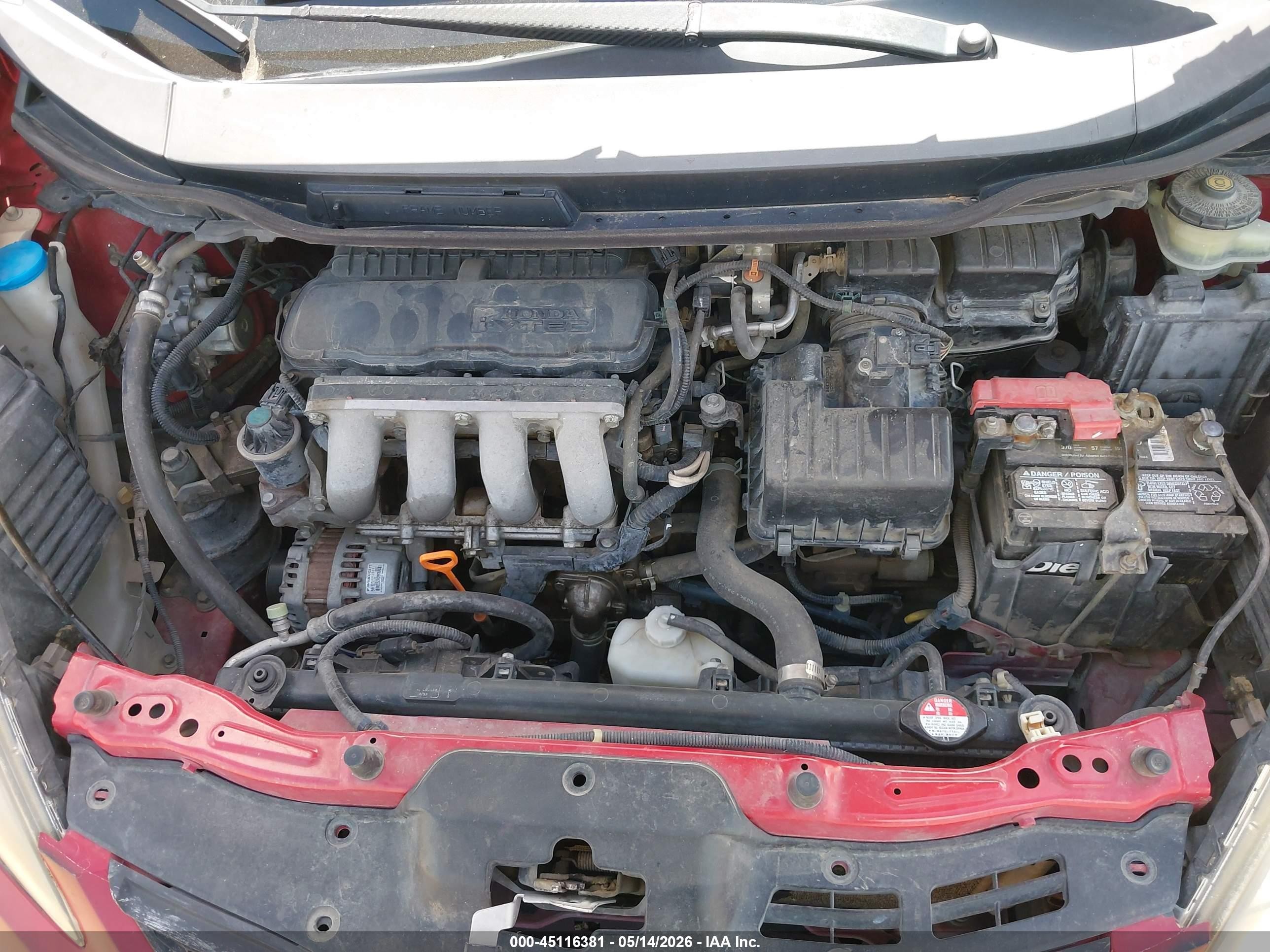 2010 Honda Fit   Red vin: JHMGE8H27AC010754