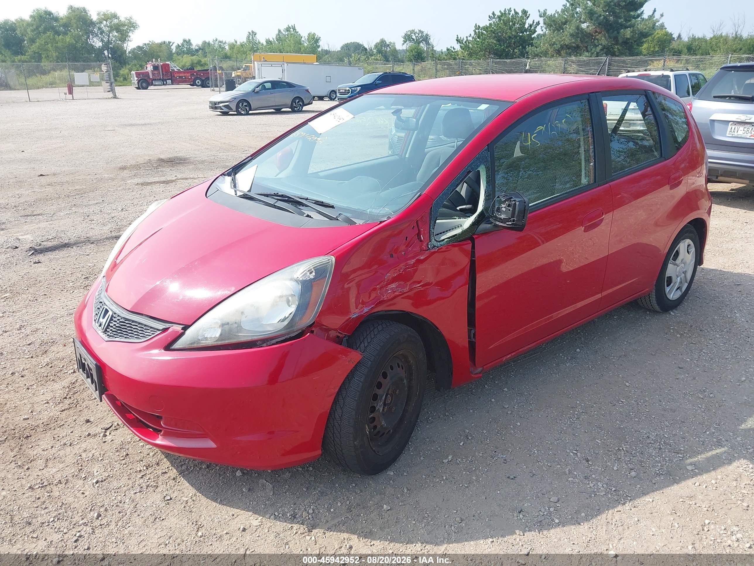 2012 Honda Fit   Red vin: JHMGE8H30CC037404