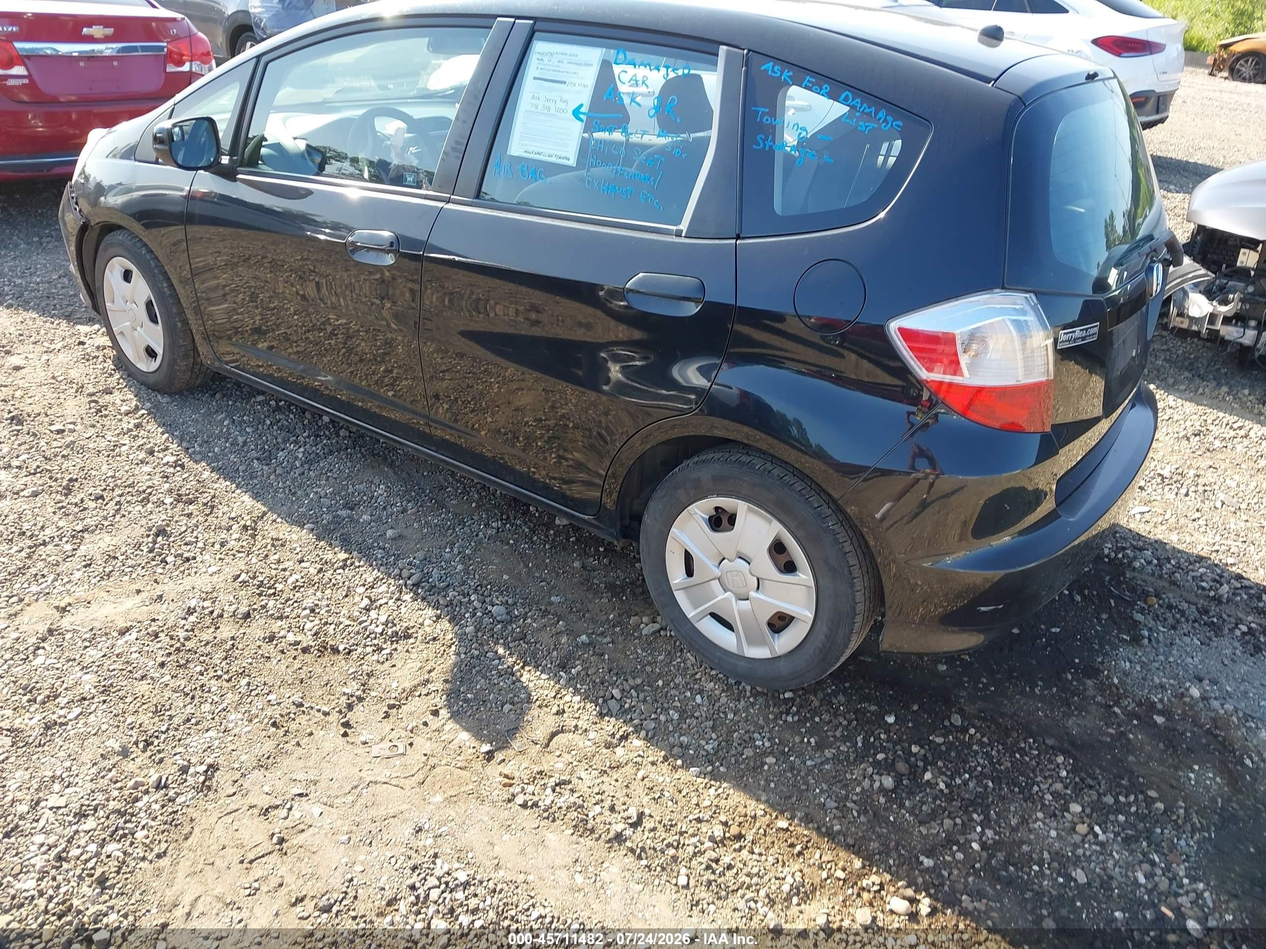 2012 Honda Fit   Black vin: JHMGE8H31CS002621