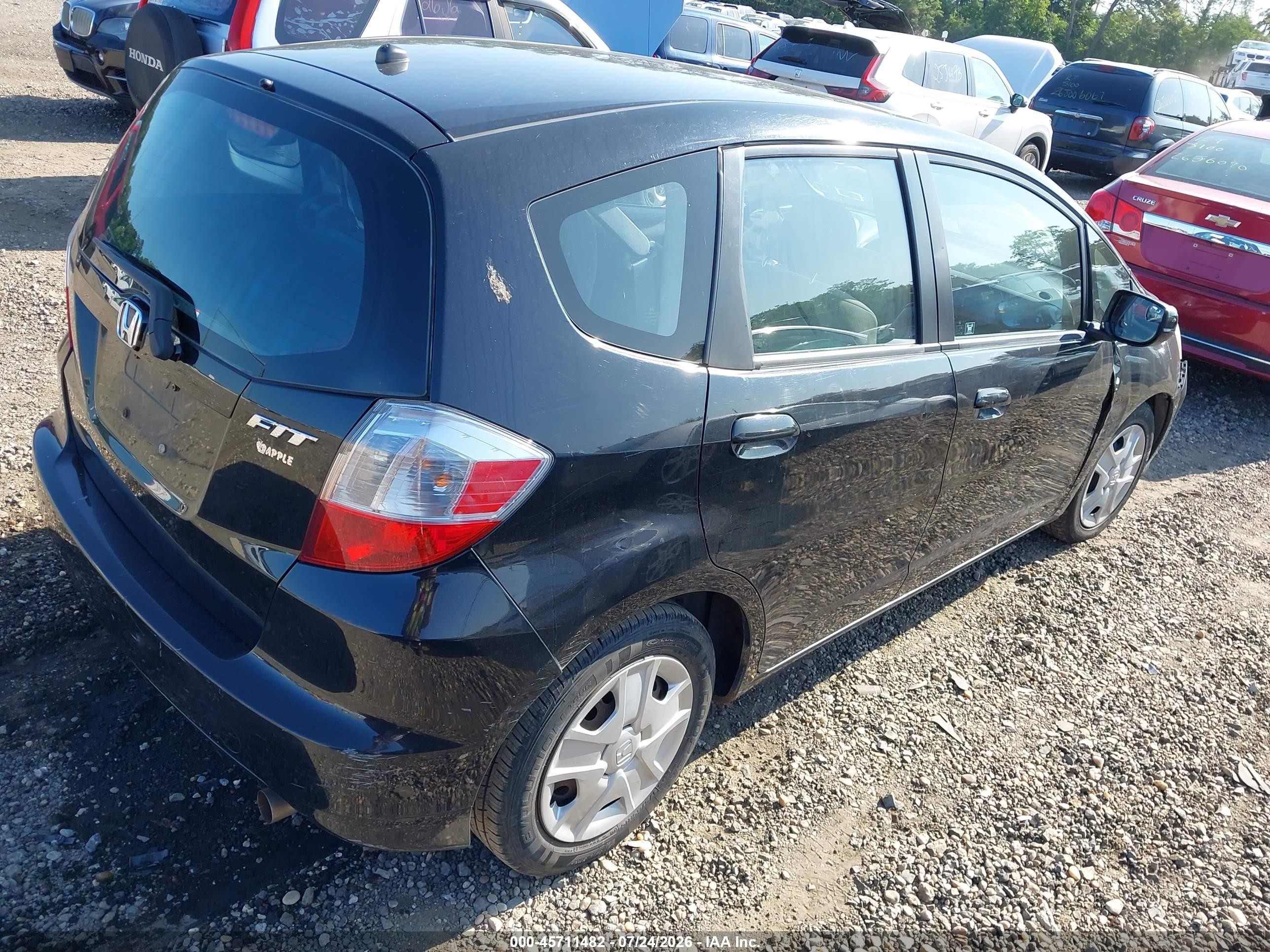 2012 Honda Fit   Black vin: JHMGE8H31CS002621