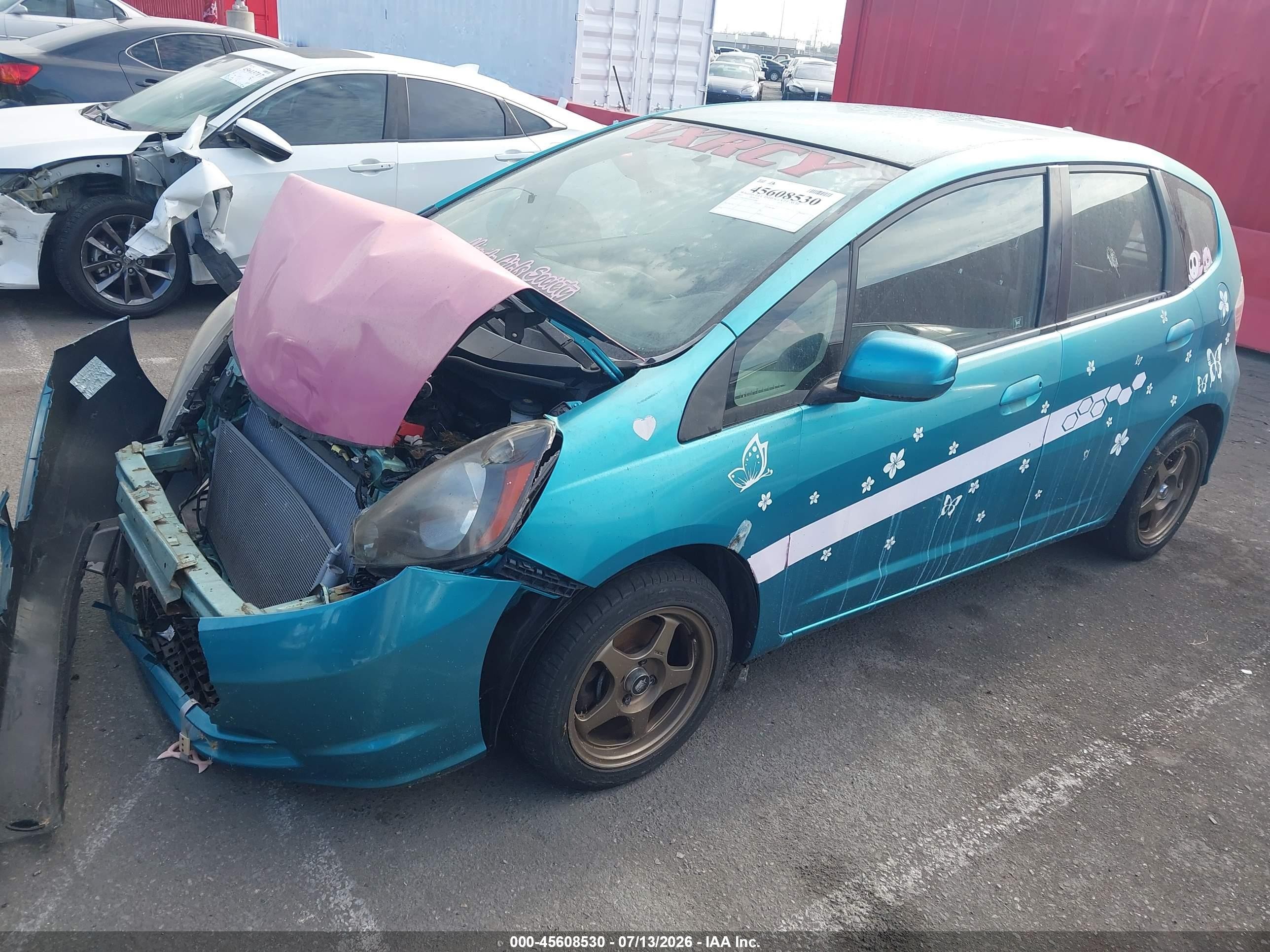 2013 Honda Fit   Teal vin: JHMGE8H33DC050066