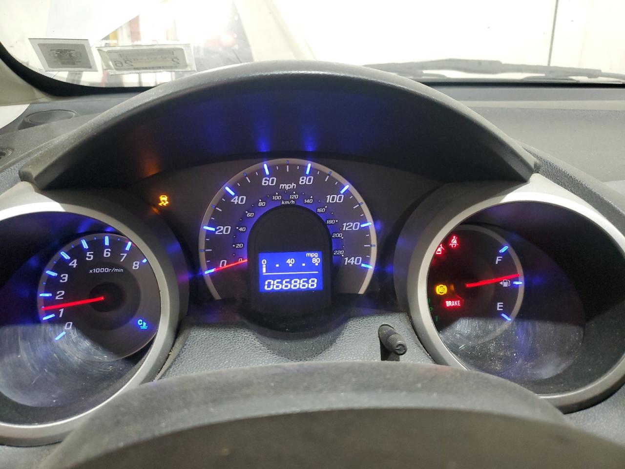 2013 Honda Fit Silver vin: JHMGE8H34DC007906 Damage: Warning Light - Abs, On, Unacceptable