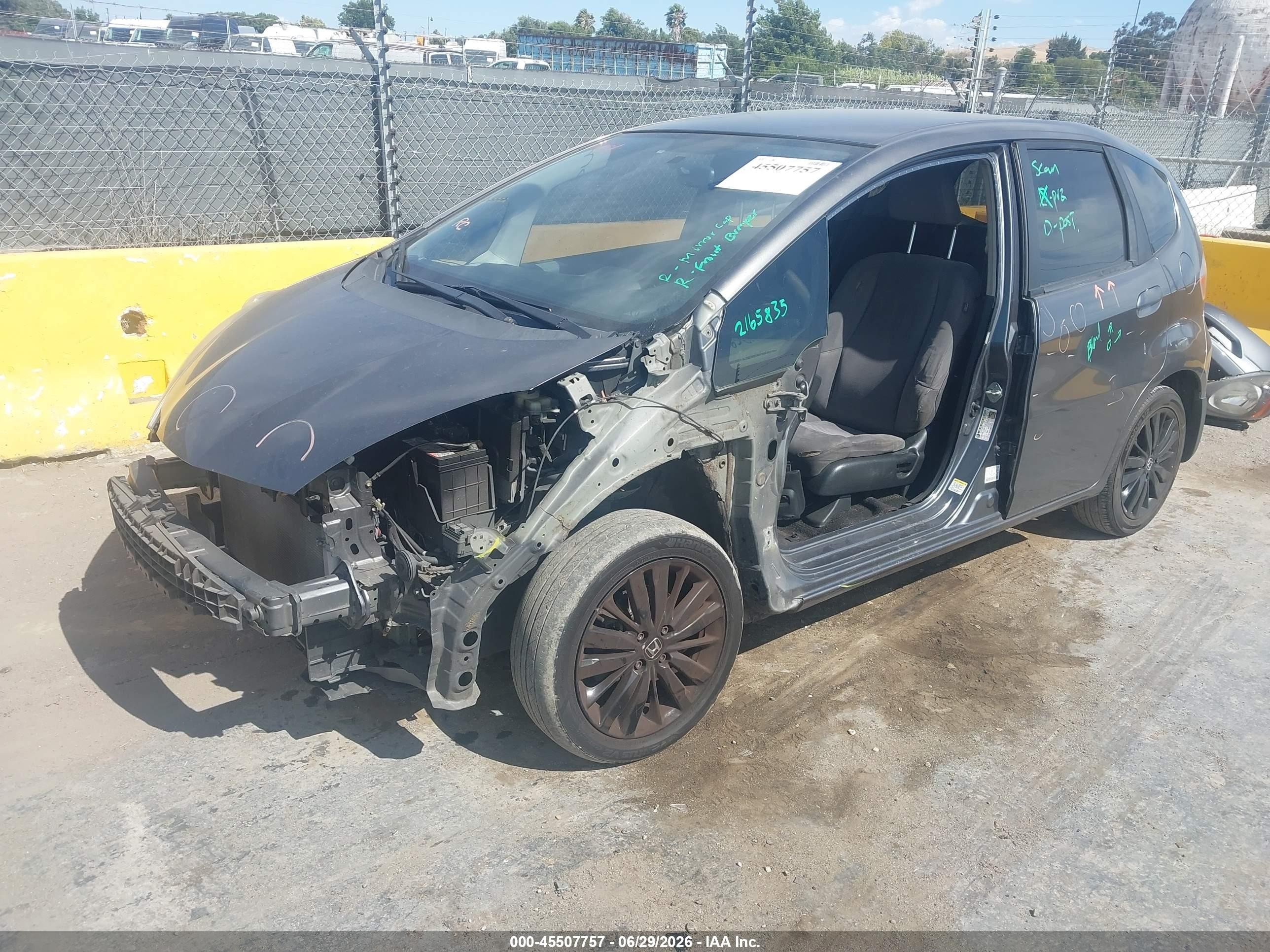 2013 Honda Fit   Gray vin: JHMGE8H36DC037716