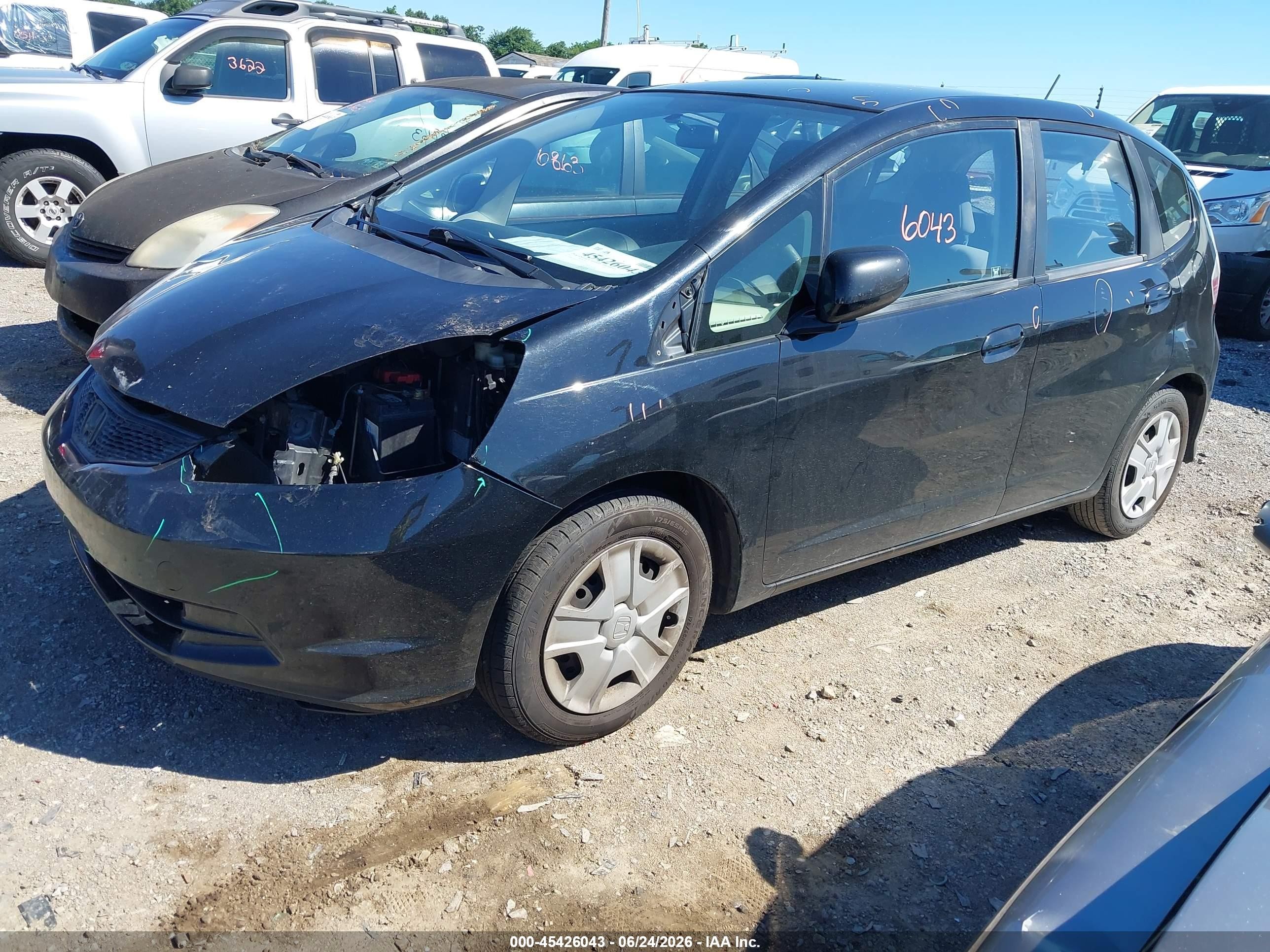 2012 Honda Fit   Black vin: JHMGE8H37CC017134