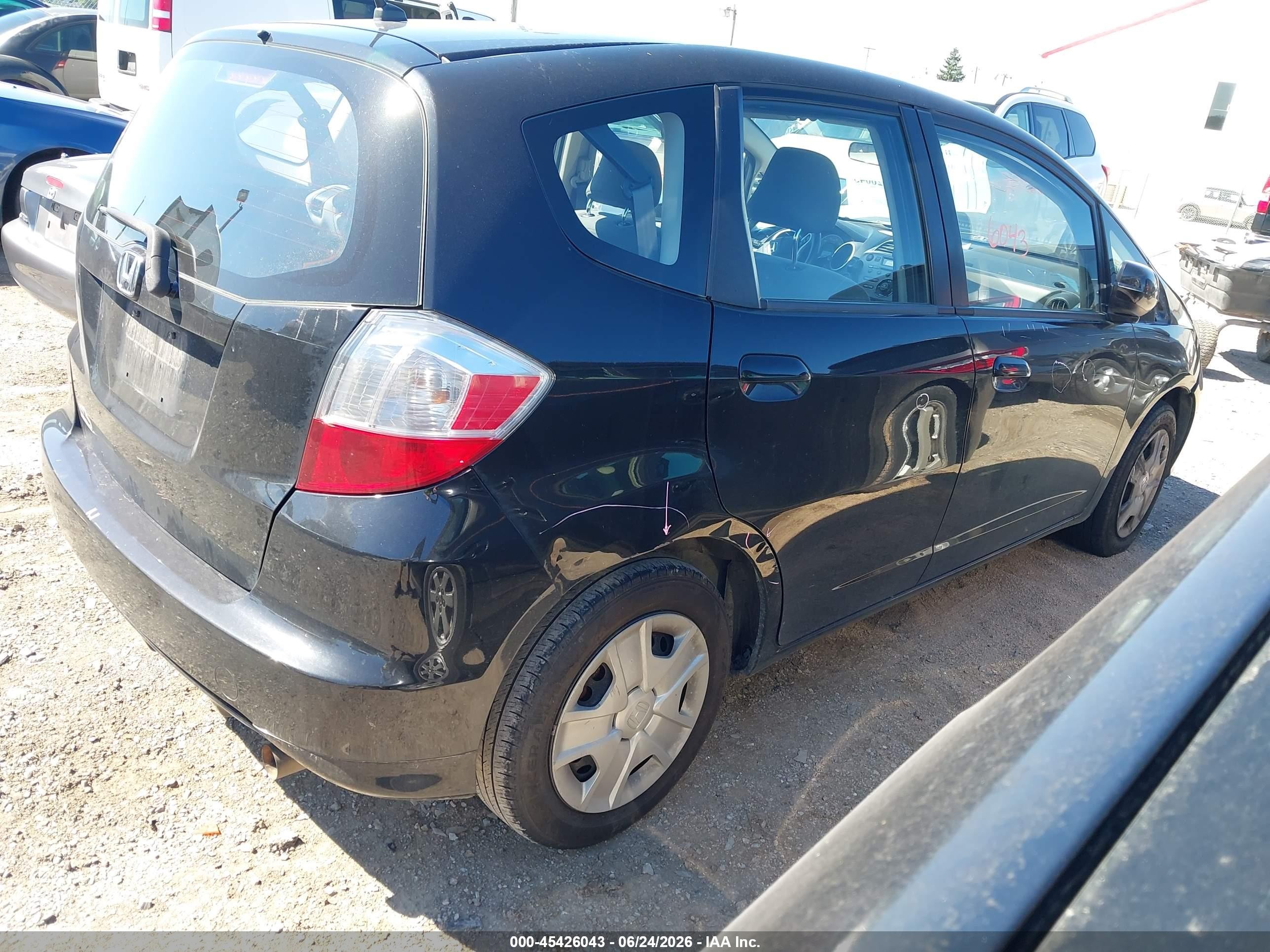 2012 Honda Fit   Black vin: JHMGE8H37CC017134