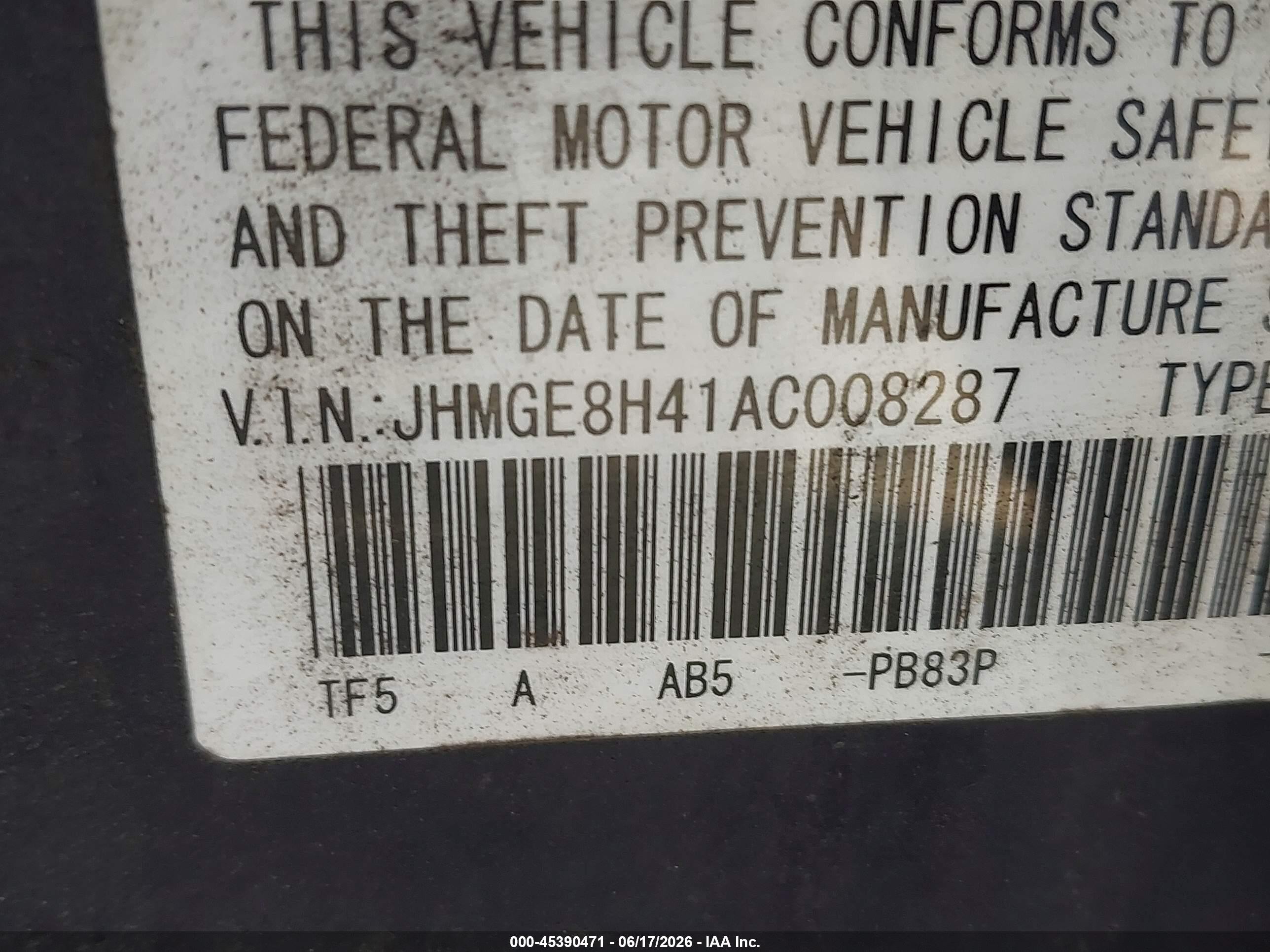 2010 Honda Fit Sport Navy vin: JHMGE8H41AC008287