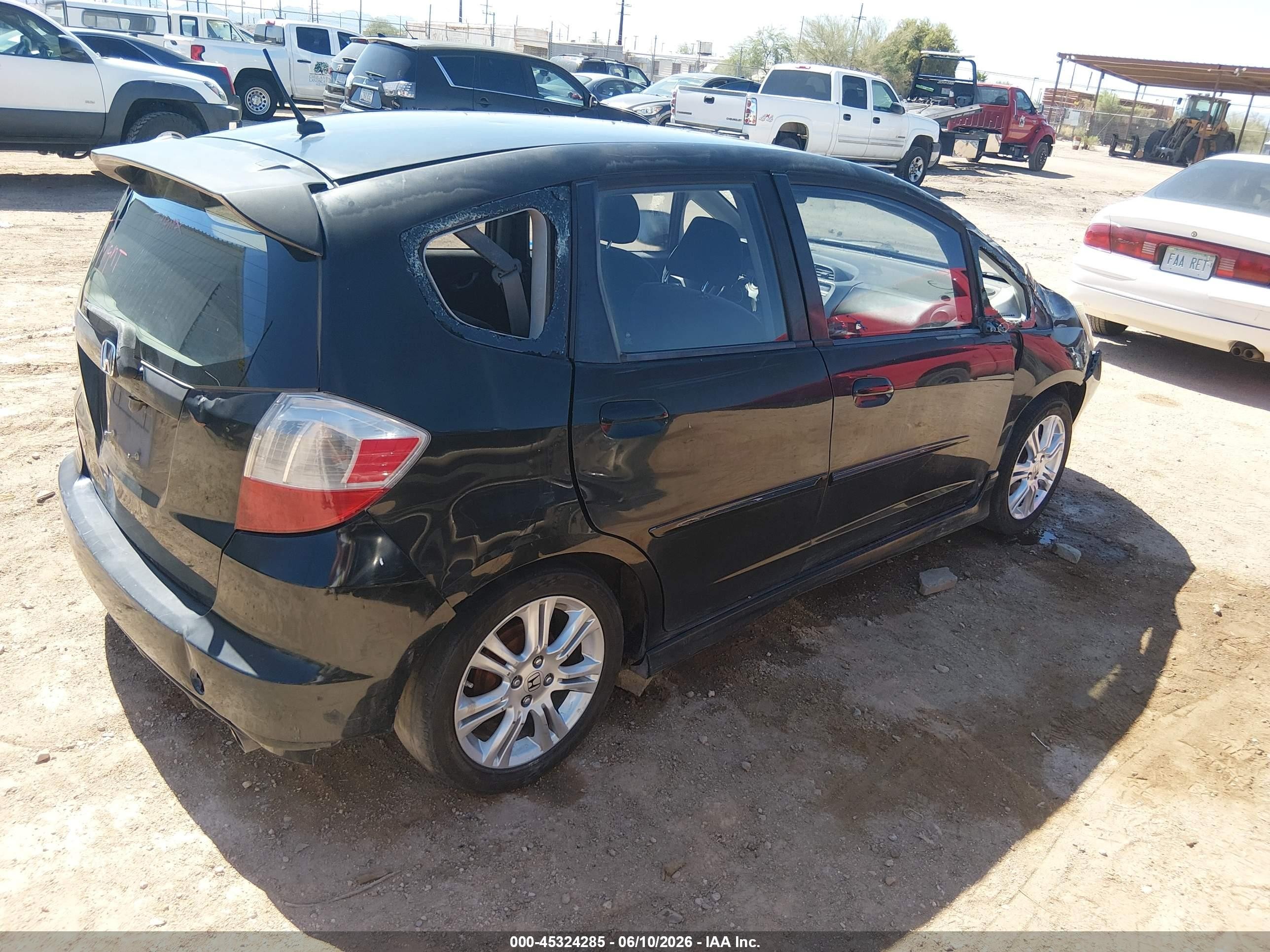 2010 Honda Fit Sport Black vin: JHMGE8H45AC004288