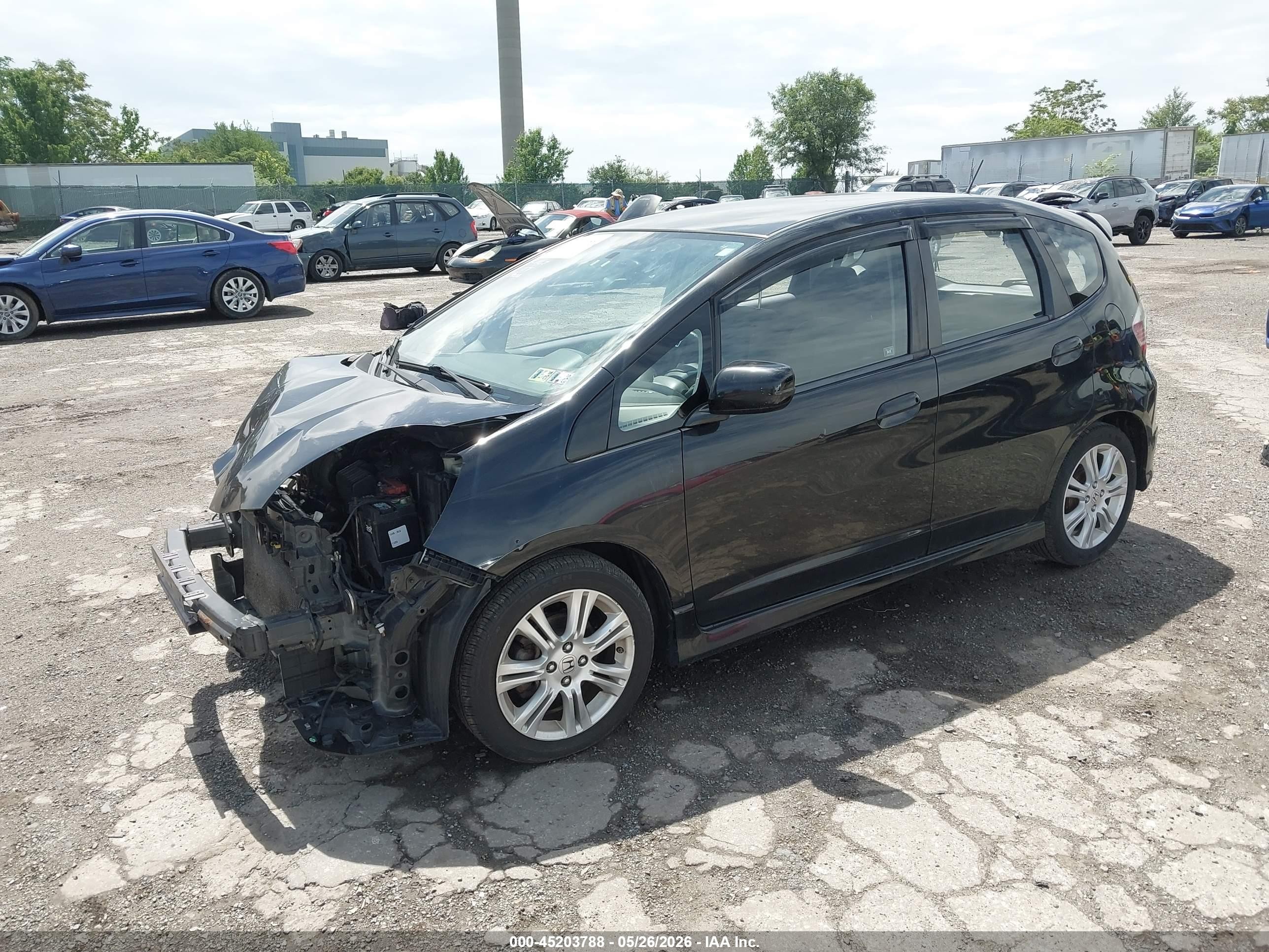 2010 Honda Fit Sport Черный vin: JHMGE8H46AC039051