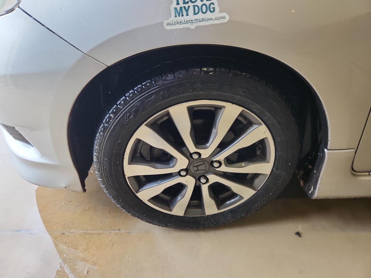 2013 Honda Fit Sport Silver vin: JHMGE8H51DC022302 Damage: Left Front Wheel, Curb Rash, 1/2 To 1 Inch