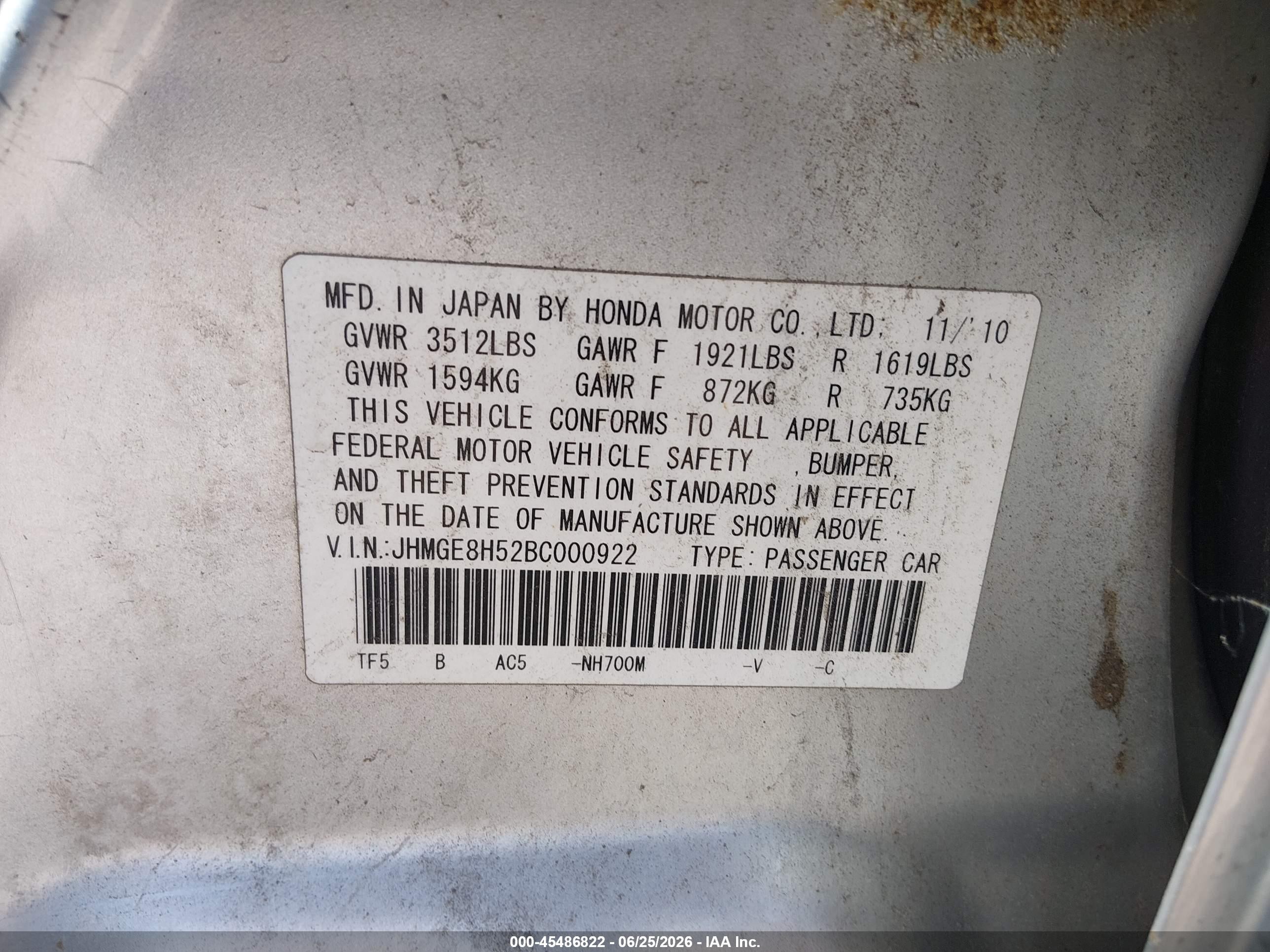 2011 Honda Fit Sport Silver vin: JHMGE8H52BC000922