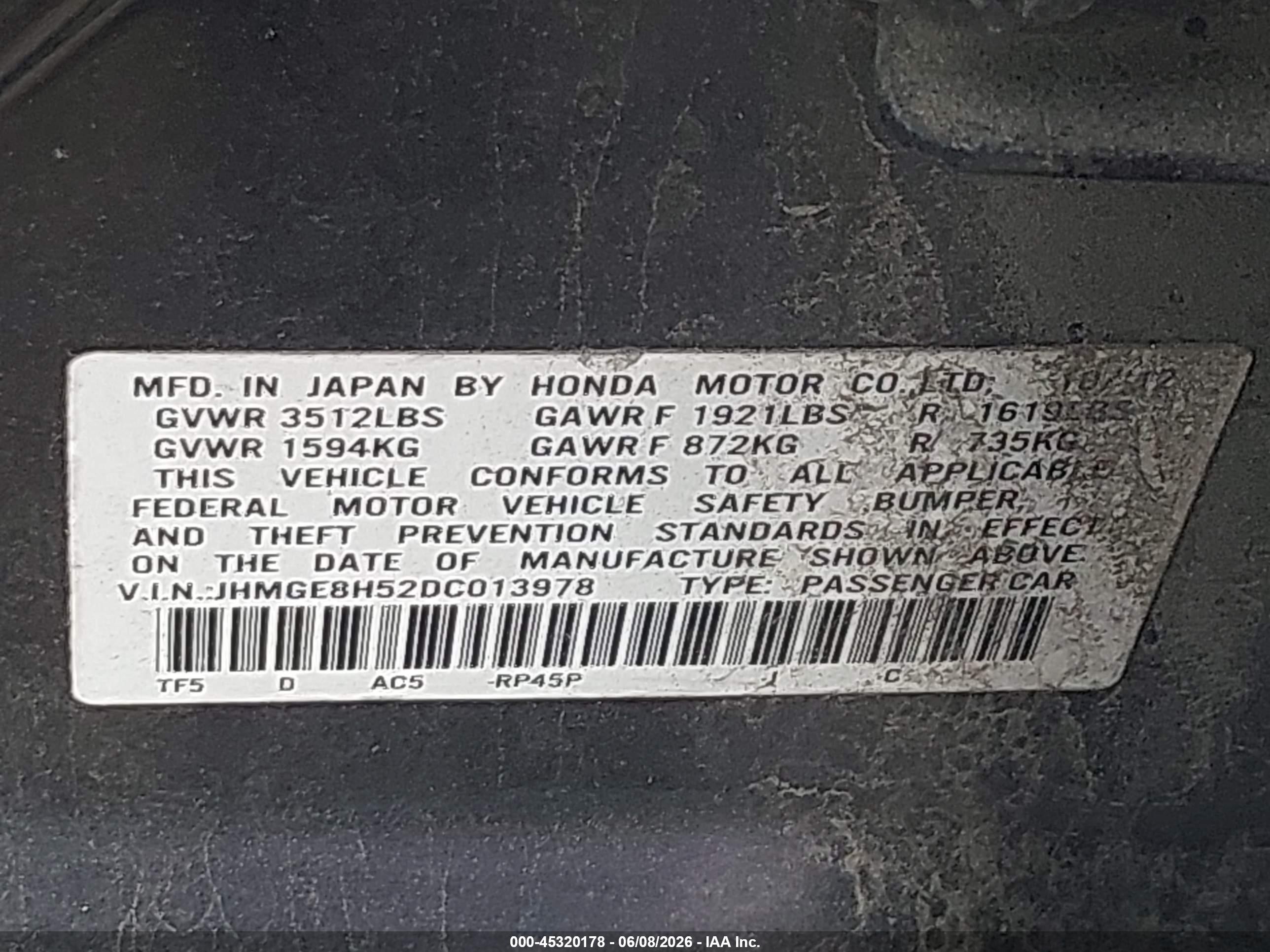 2013 Honda Fit Sport Purple vin: JHMGE8H52DC013978