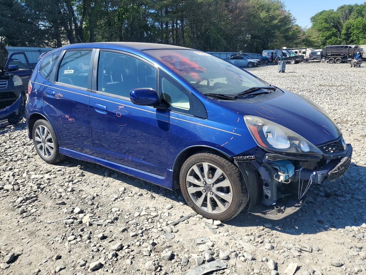 2013 Honda Fit Sport Синий vin: JHMGE8H52DC062470