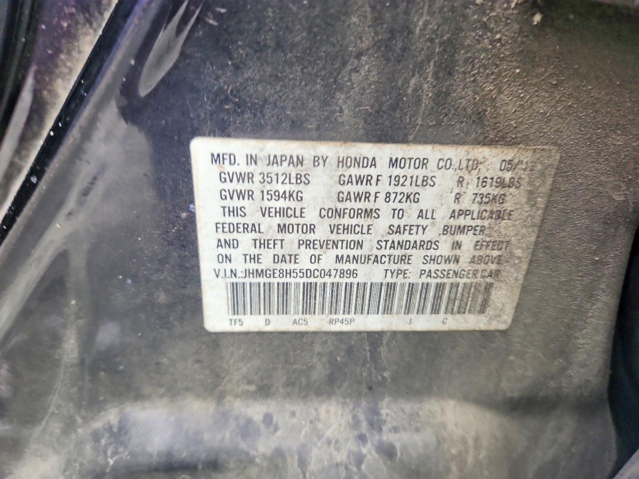 2013 Honda Fit Sport Черный vin: JHMGE8H55DC047896