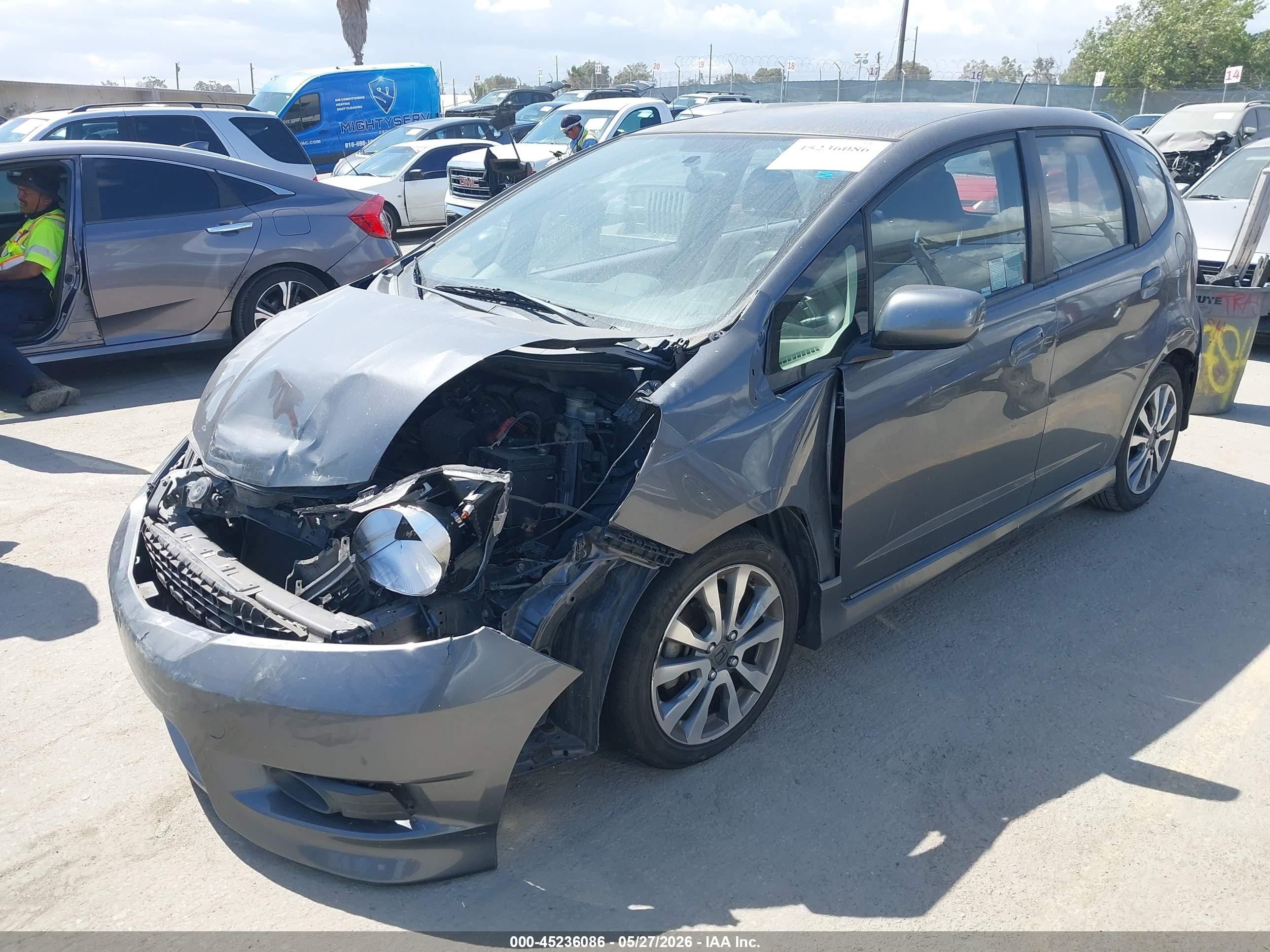 2013 Honda Fit Sport Серый vin: JHMGE8H58DC046659