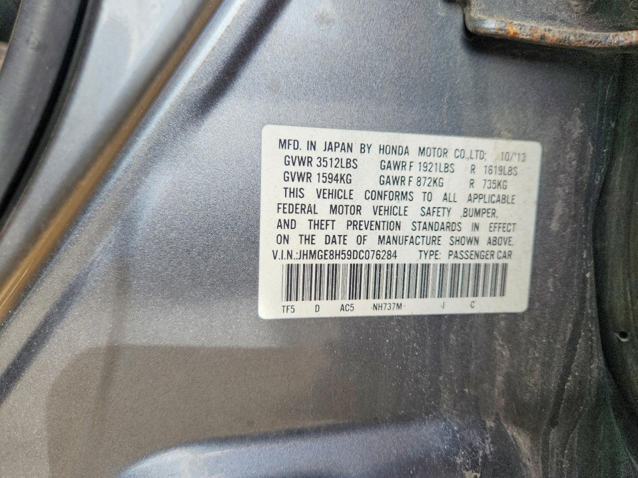2013 Honda Fit Sport Серебряный vin: JHMGE8H59DC076284