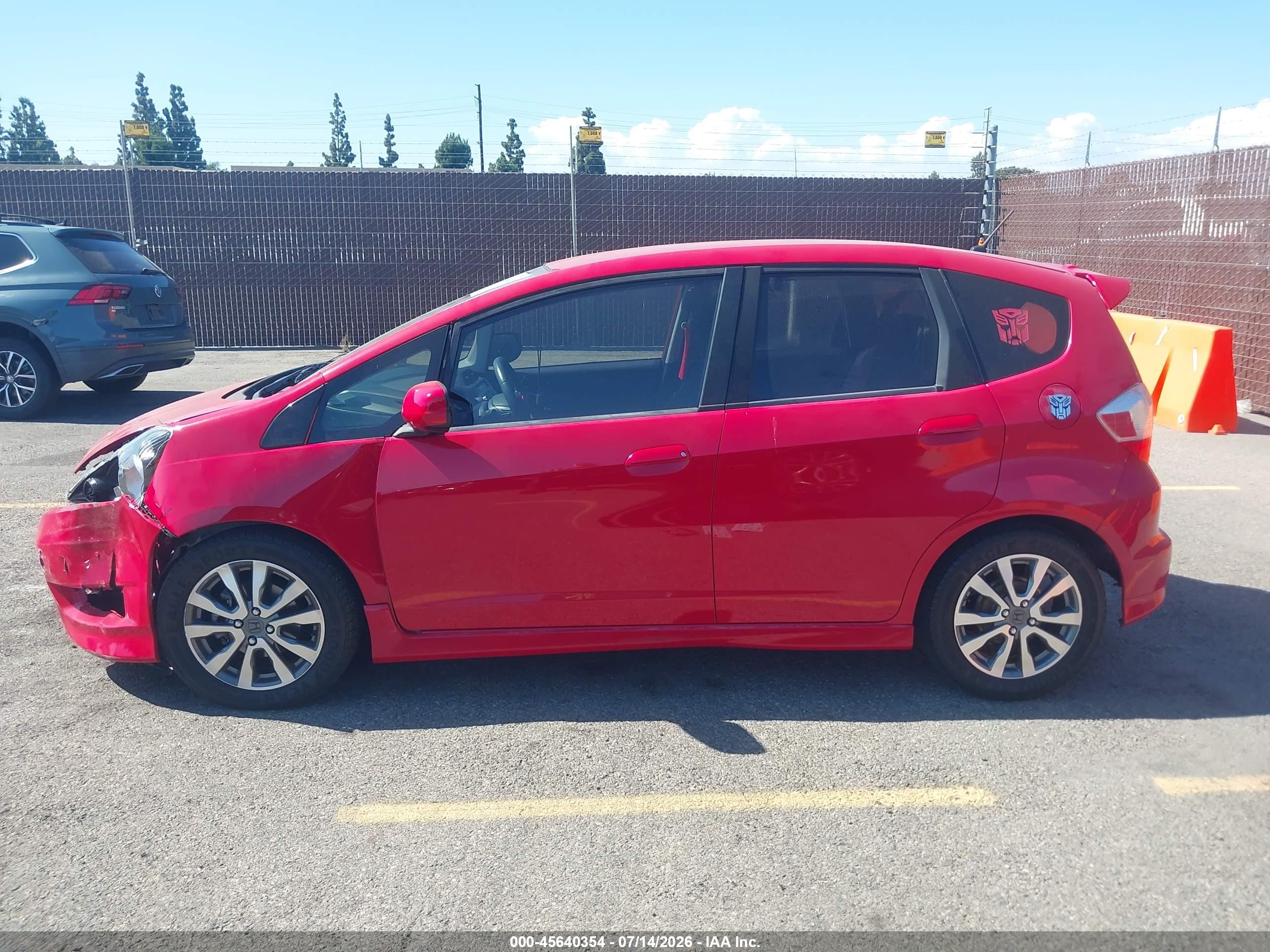 2012 Honda Fit Sport Red vin: JHMGE8H5XCC009661