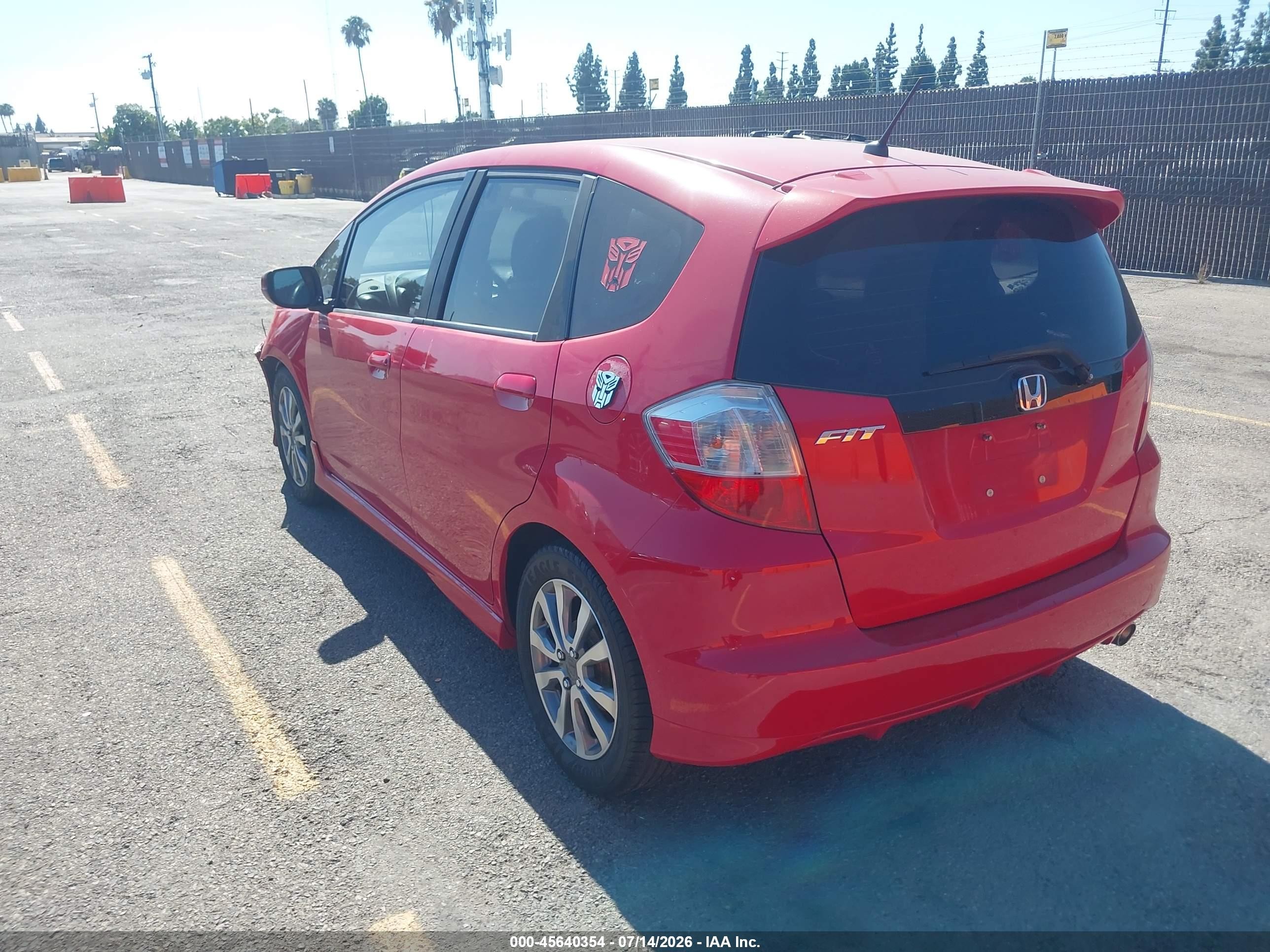 2012 Honda Fit Sport Red vin: JHMGE8H5XCC009661