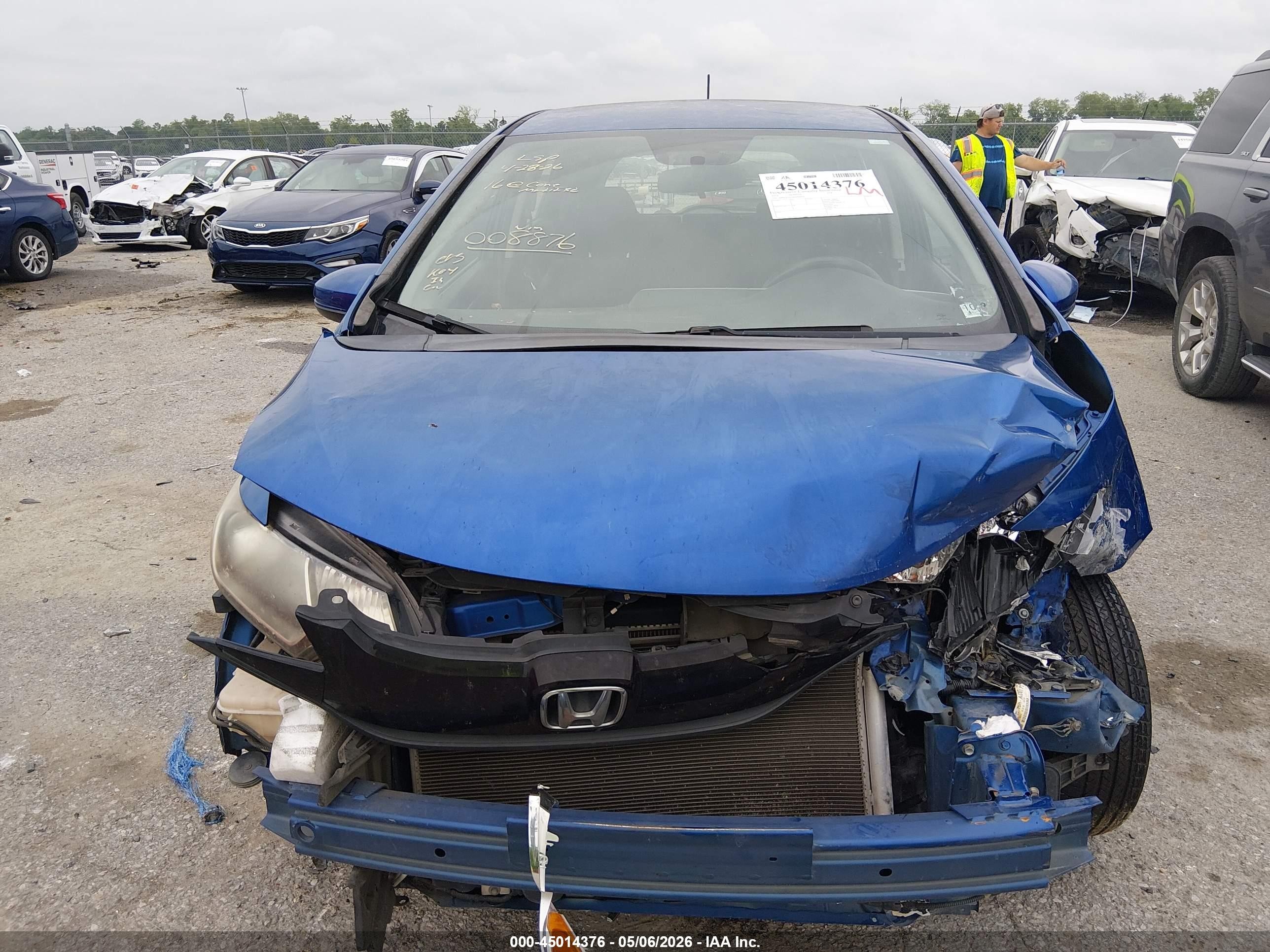 2016 Honda Fit Lx Blue vin: JHMGK5H50GS008876