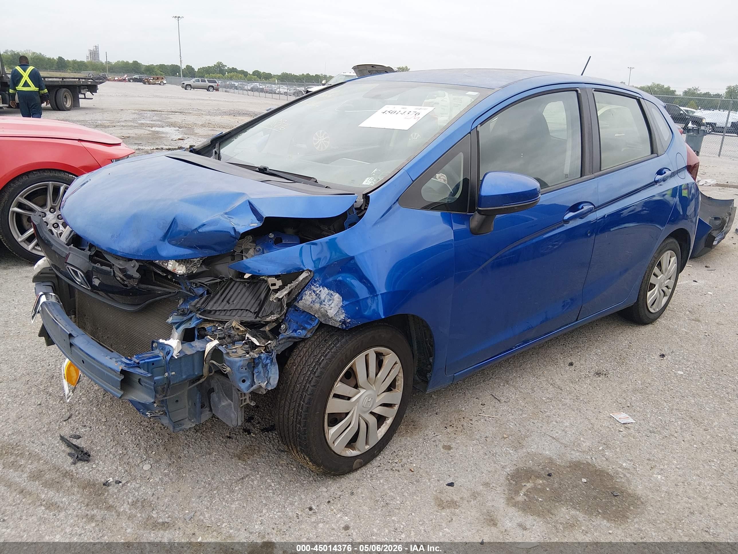 2016 Honda Fit Lx Blue vin: JHMGK5H50GS008876