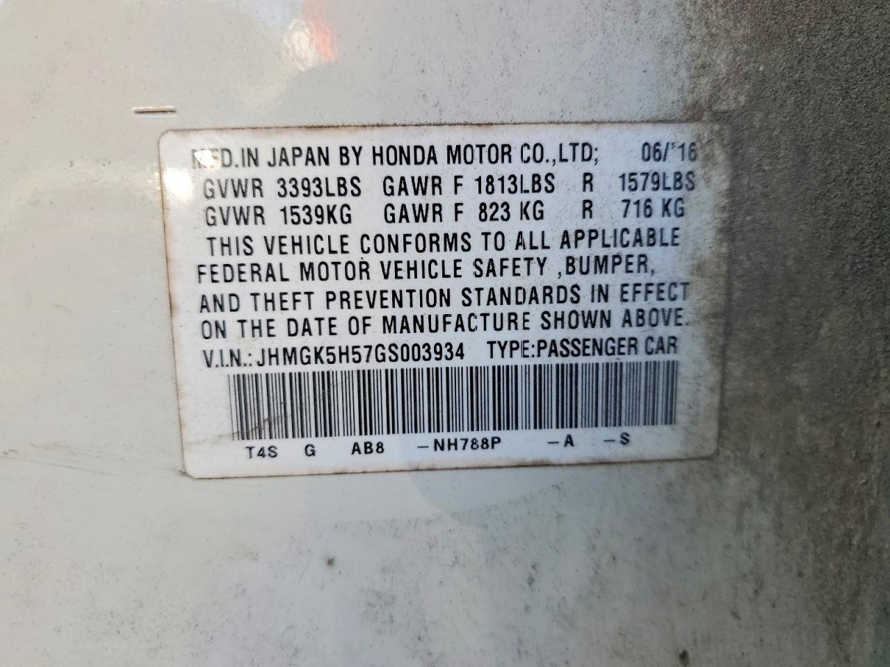 2016 Honda Fit Lx Белый vin: JHMGK5H57GS003934