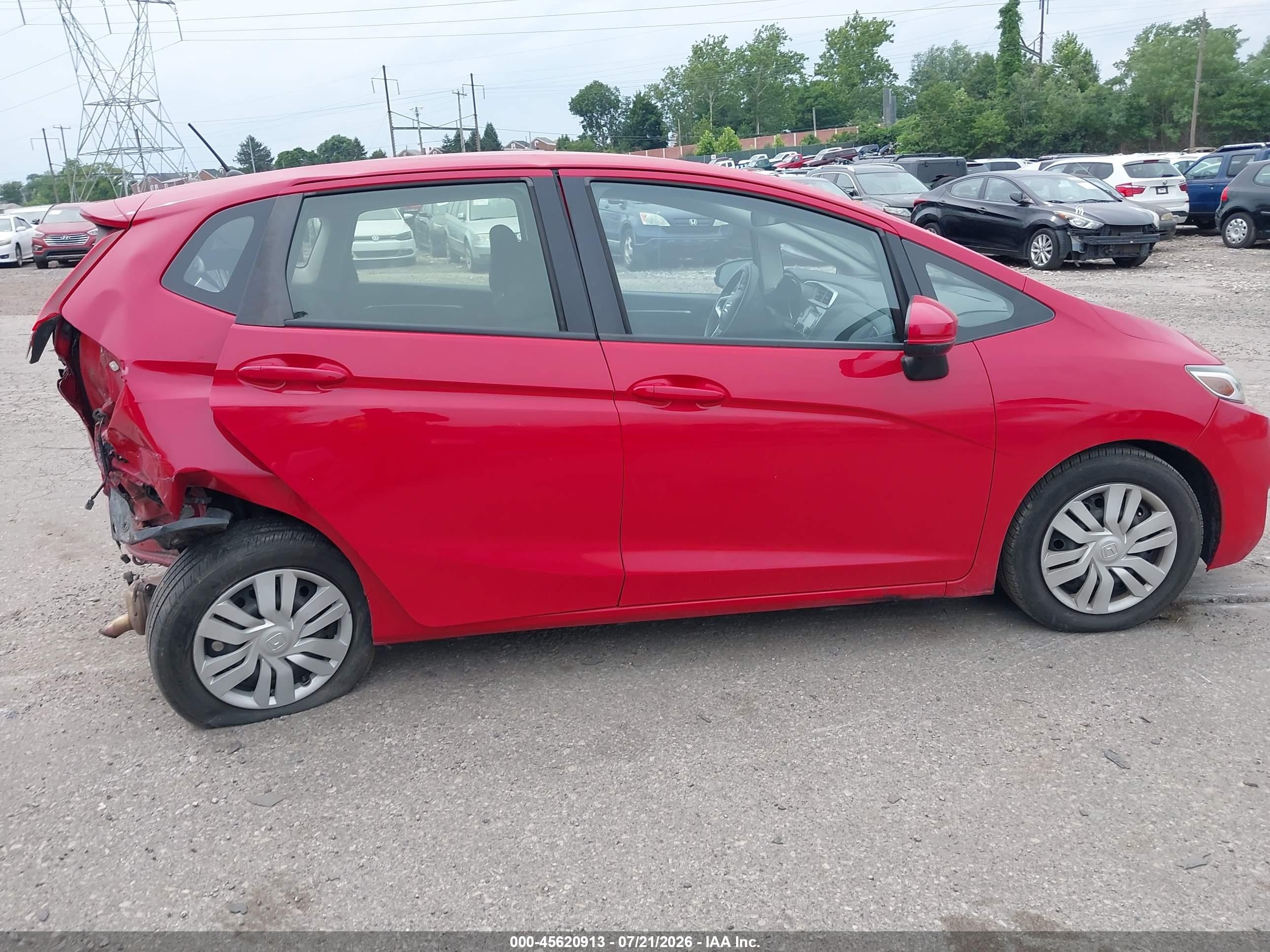 2016 Honda Fit Lx Red vin: JHMGK5H58GX036962